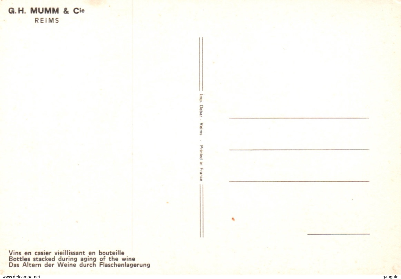 CPM - REIMS - CHAMPAGNE G.H.MUMM & Cie ... LOT 3 CP - Edition Imp.Debar - Vignes