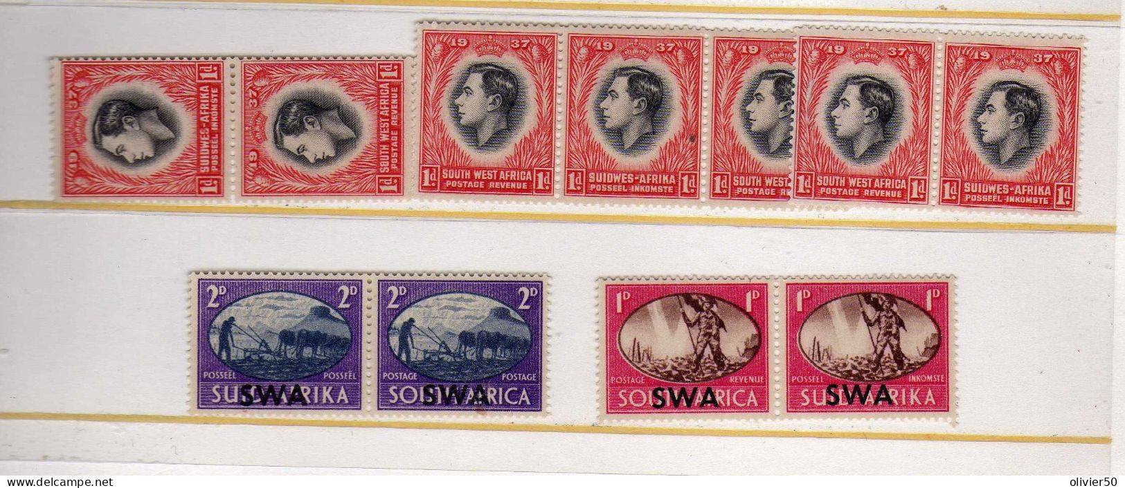 SWA - George VI - Timbres AS Surcharges - Neufs**/* - Zuidwest-Afrika (1923-1990)
