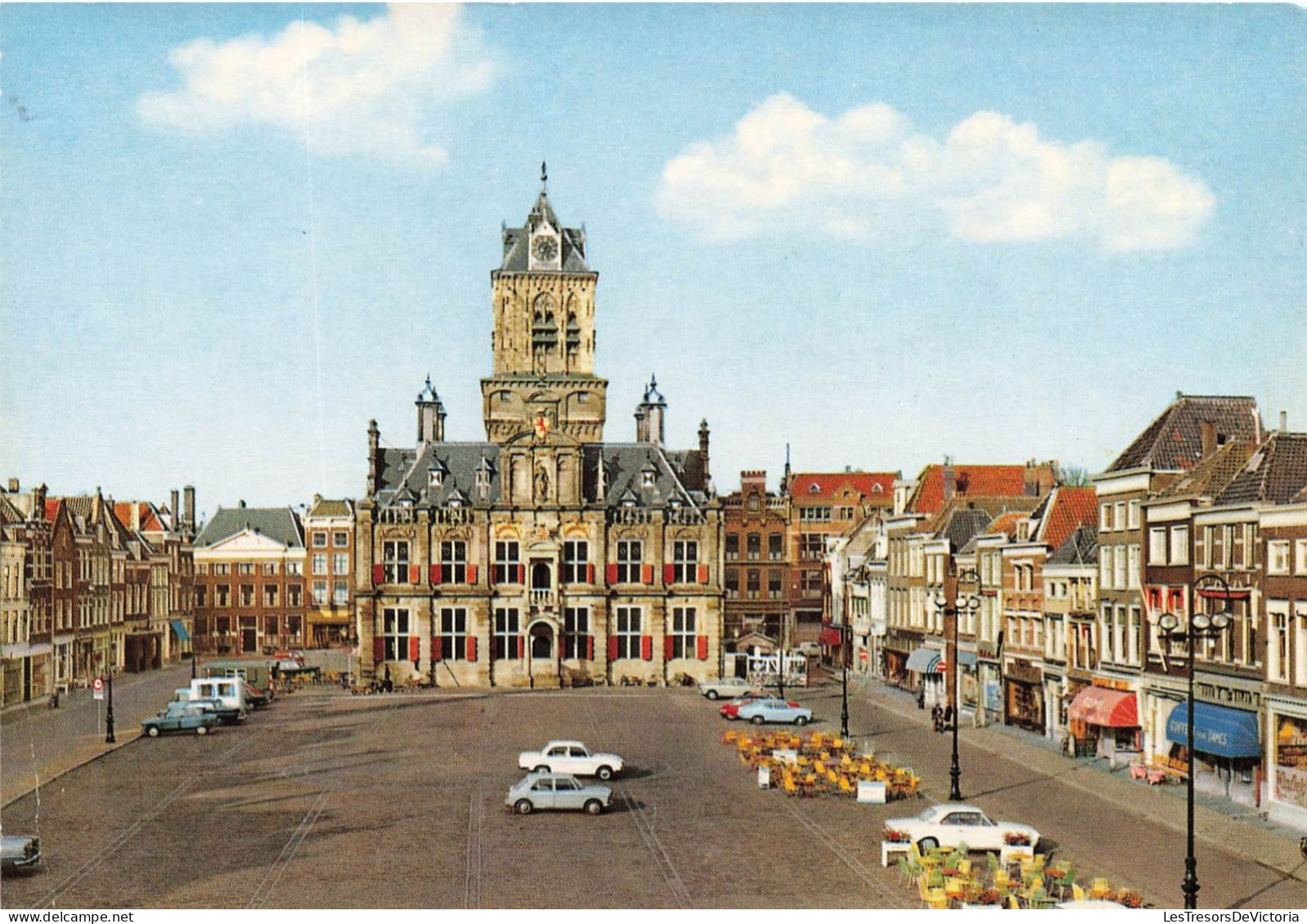 PAYS-BAS - Delft - Markt Met Standhuis - Vue Sur Une Place - Voiture - Vue Générale - Carte Postale - Delft