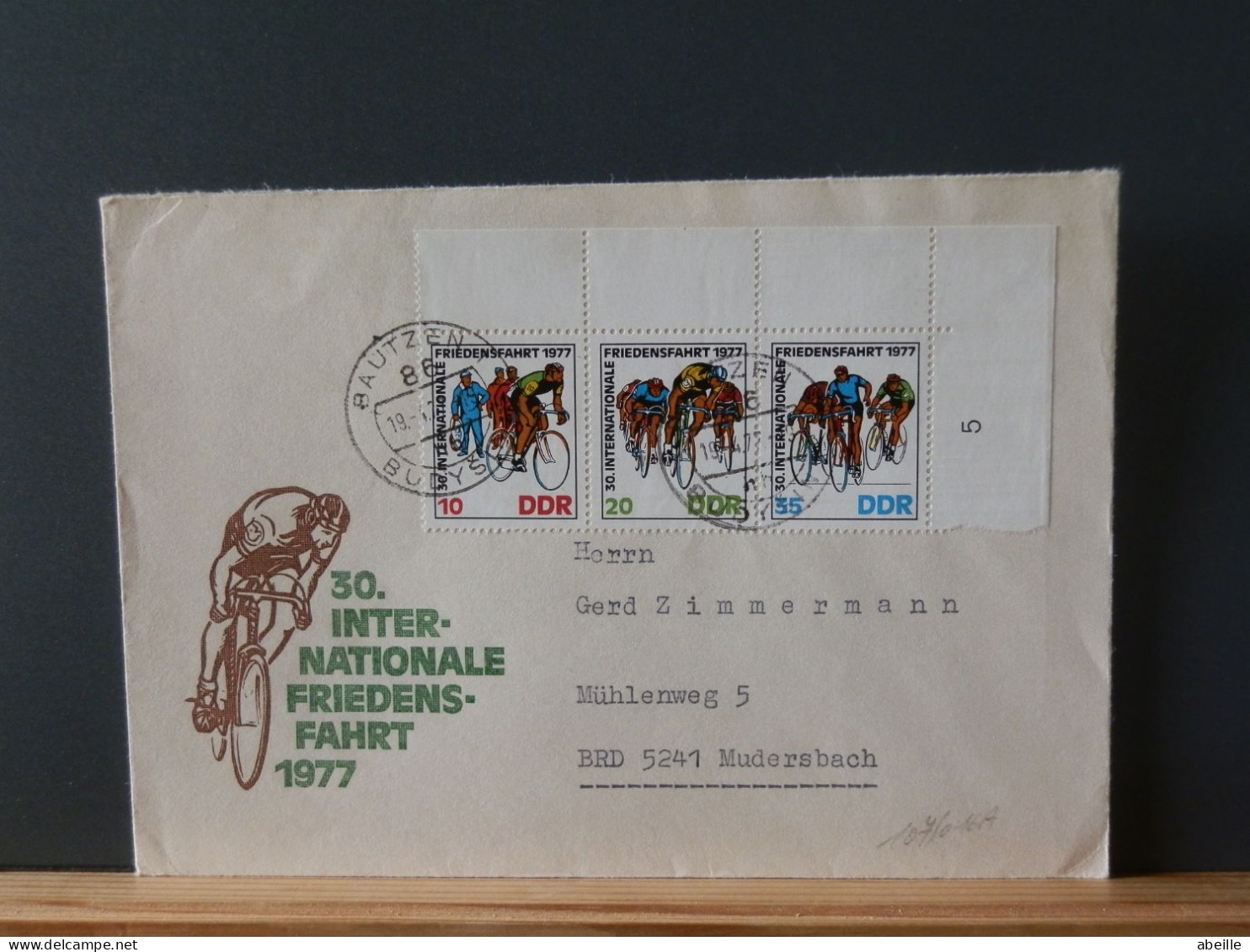 107/016A  LETTRE   DDR - Radsport