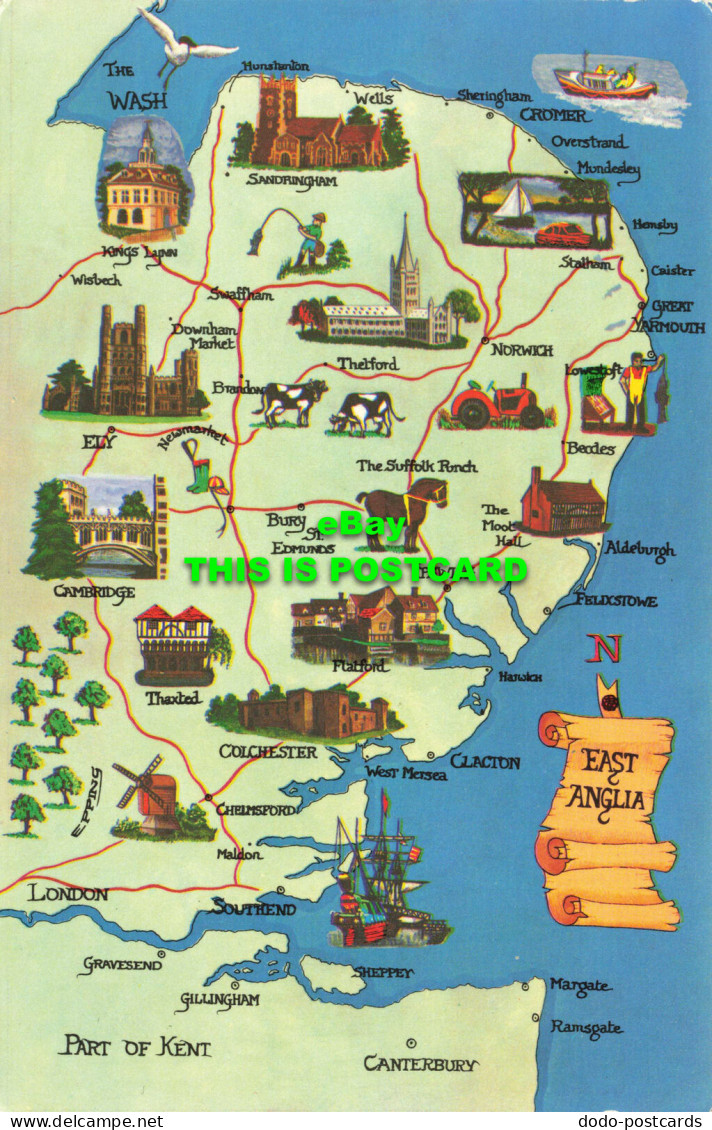 R582411 East Anglia. Map - Monde