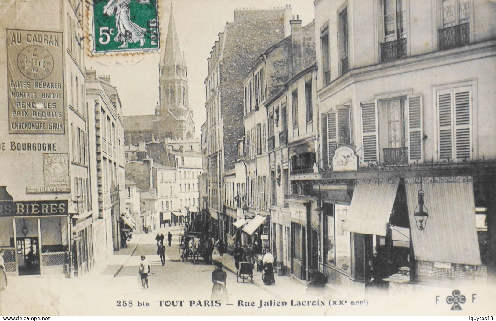 CPA. [75] > TOUT PARIS > N° 258 Bis - Rue Julien Lacroix - (XXe Arrt.) - 1909 - Coll. F. Fleury - BE - Paris (20)