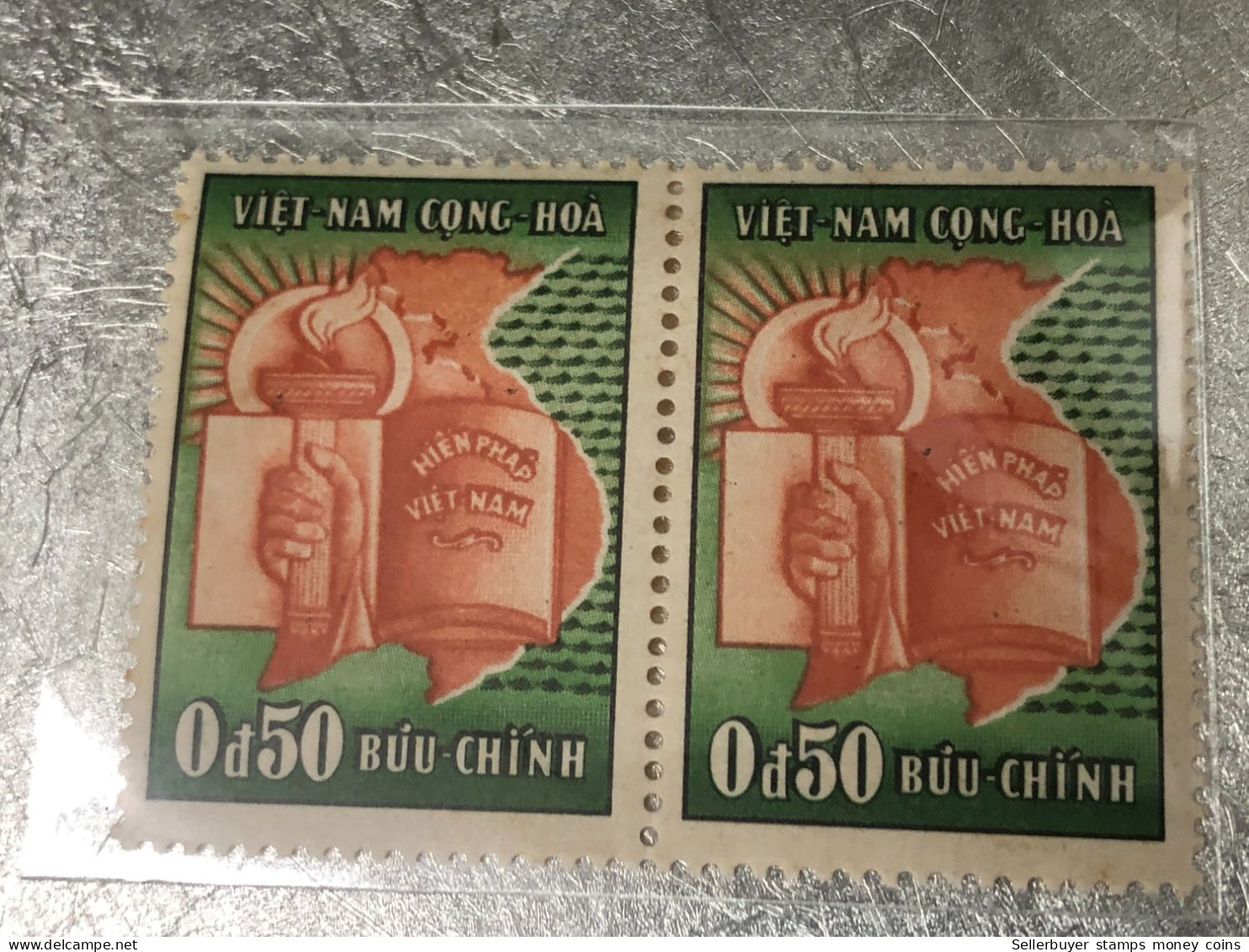 VIET NAM SOUTH STAMPS (ERROR Printed Imprinted 1961-0d50 Dong)2 STAMPS Vyre Rare - Vietnam