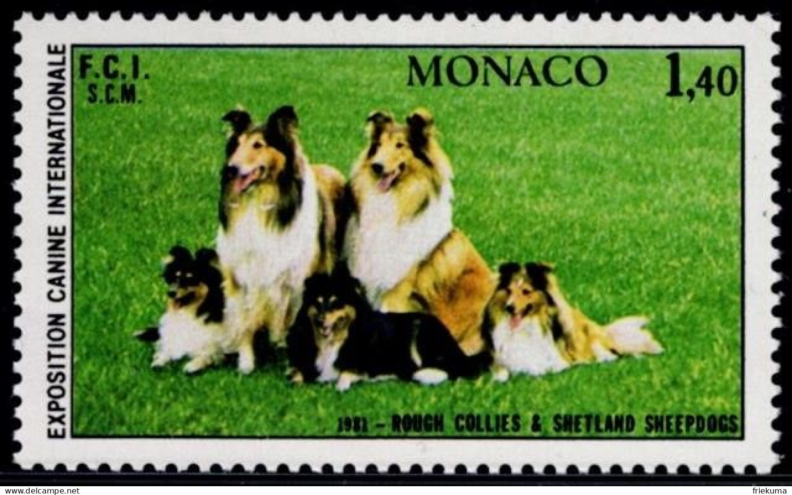 Monaco 1981, International Dog Show, Monte Carlo: Collies Et Bergers Shetland/Collies And Shetland Sheepdogs, MiNr. 1480 - Honden