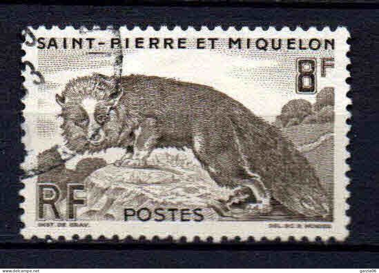 St Pierre Et Miquelon    - 1952 -  Renard Argenté  - N° 345 - Oblit - Used - Usati