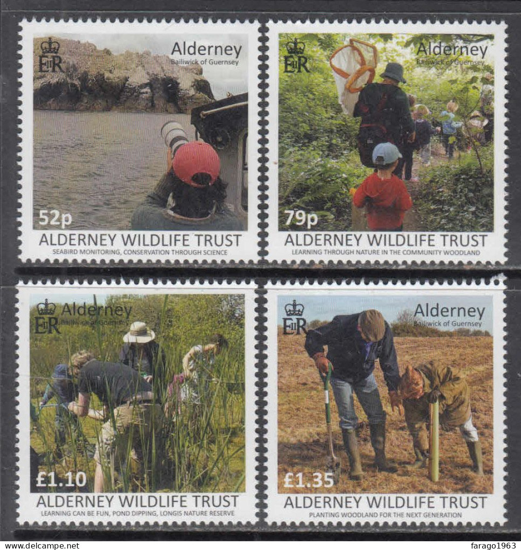 2022 Alderney Wildlife Trust Birds Trees Conservation Complete Set Of 4 MNH @ BELOW FACE VALUE - Alderney