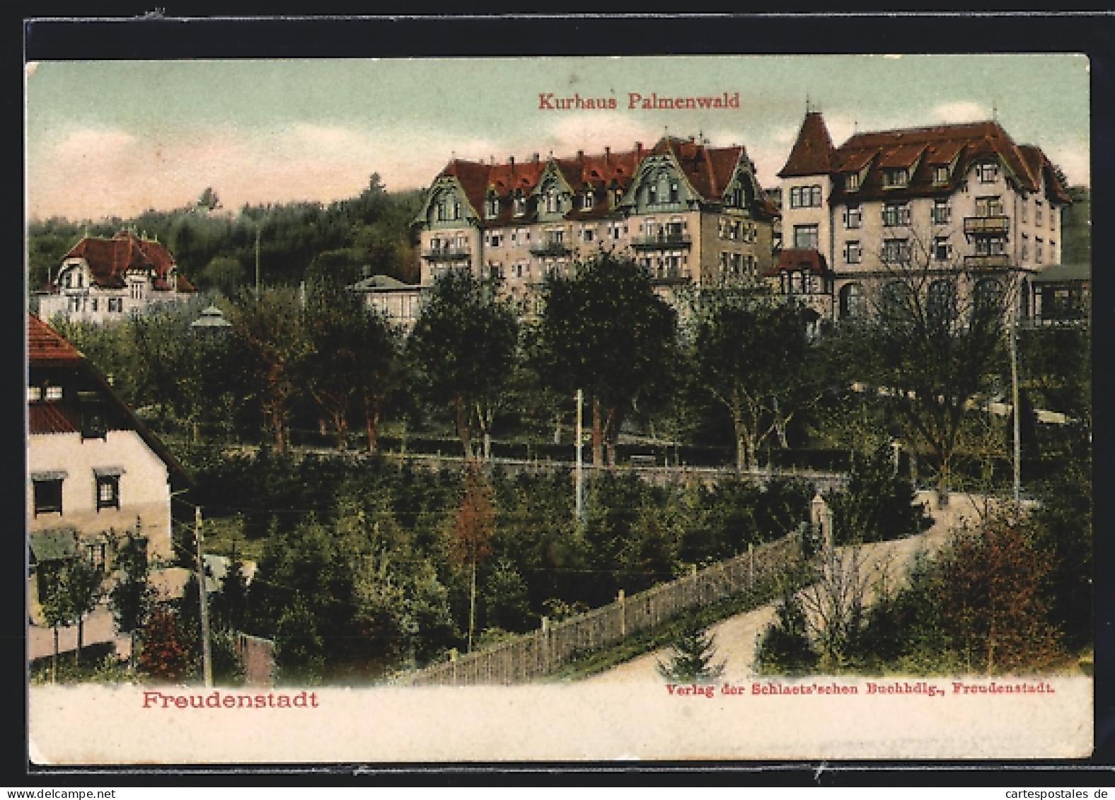 AK Freudenstadt, Kurhaus Palmenwald Mit Darunterliegender Baumschule  - Freudenstadt