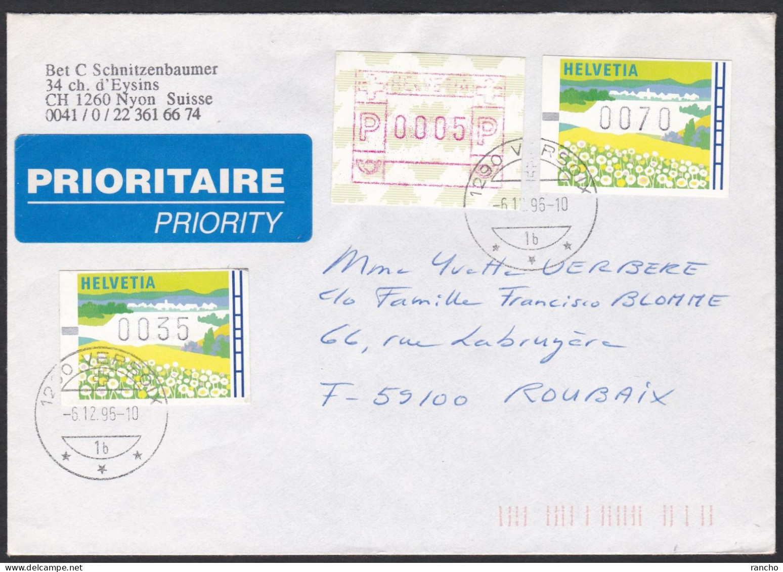 ATM . LETTRE 1996 T/OBLITERE (0005 .1993) + 0035+0070 . C/S.B.K. Nr:Typ 9.11.11. Y&TELLIER Nr:9.11.11. MICHEL Nr:5y.7.7. - Timbres D'automates