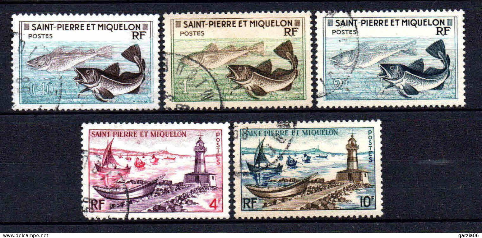 St Pierre Et Miquelon    - 1957 -  Morue Et Doris   - N° 353 à 357 - Oblit - Used - Usados
