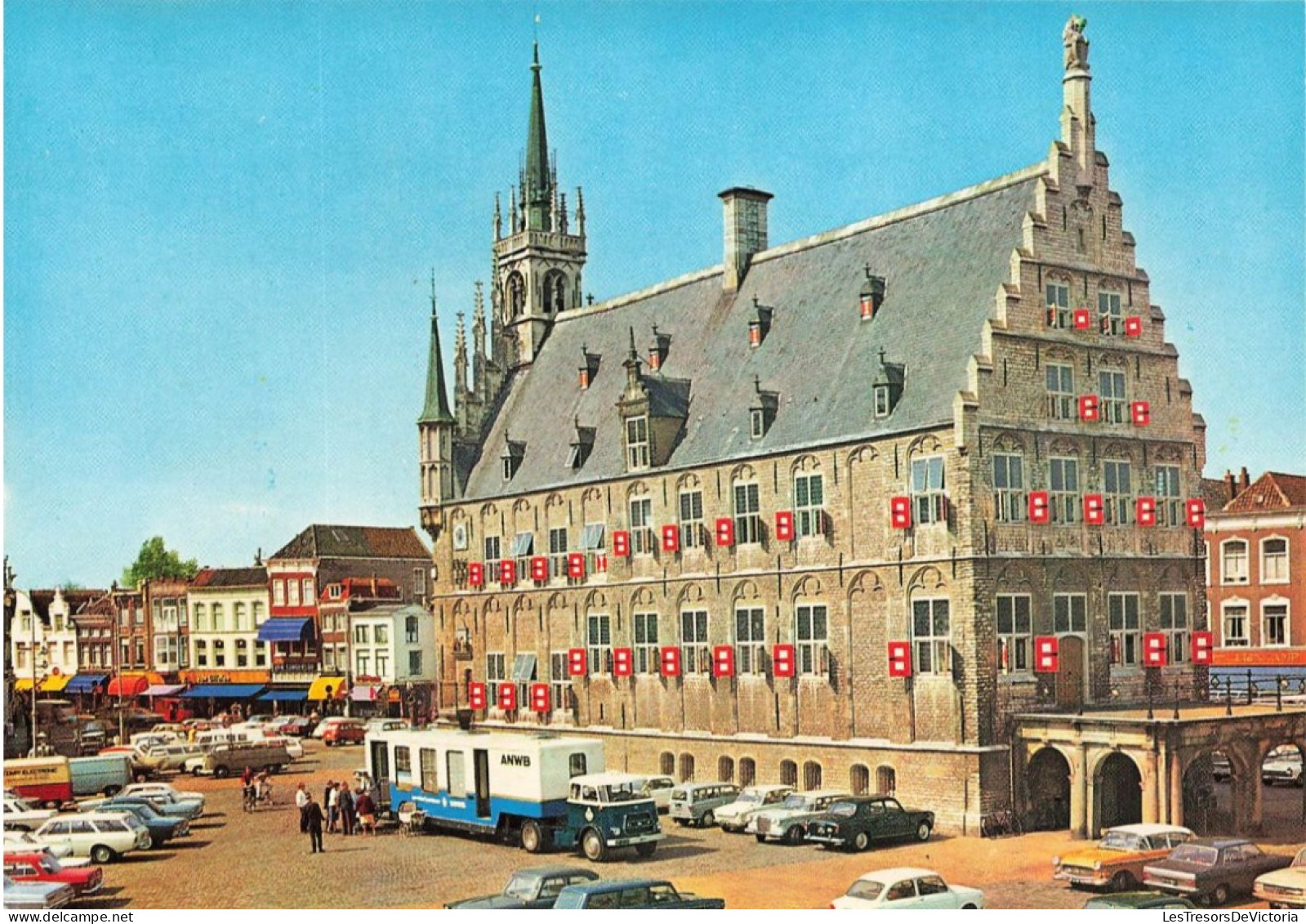 PAYS-BAS - Gouda - Achterzijde - Stadhuis - Animé - Voiture - Vue Générale - Carte Postale - Gouda