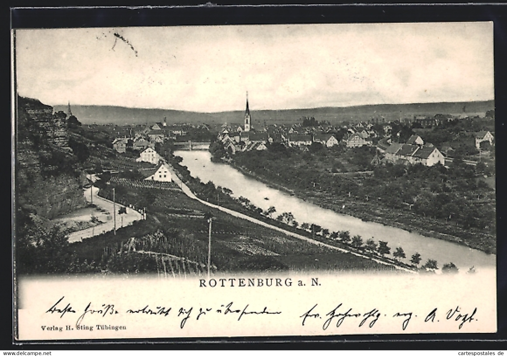 AK Rottenburg A. N., Ortsansicht Mit Fluss  - Rottenburg