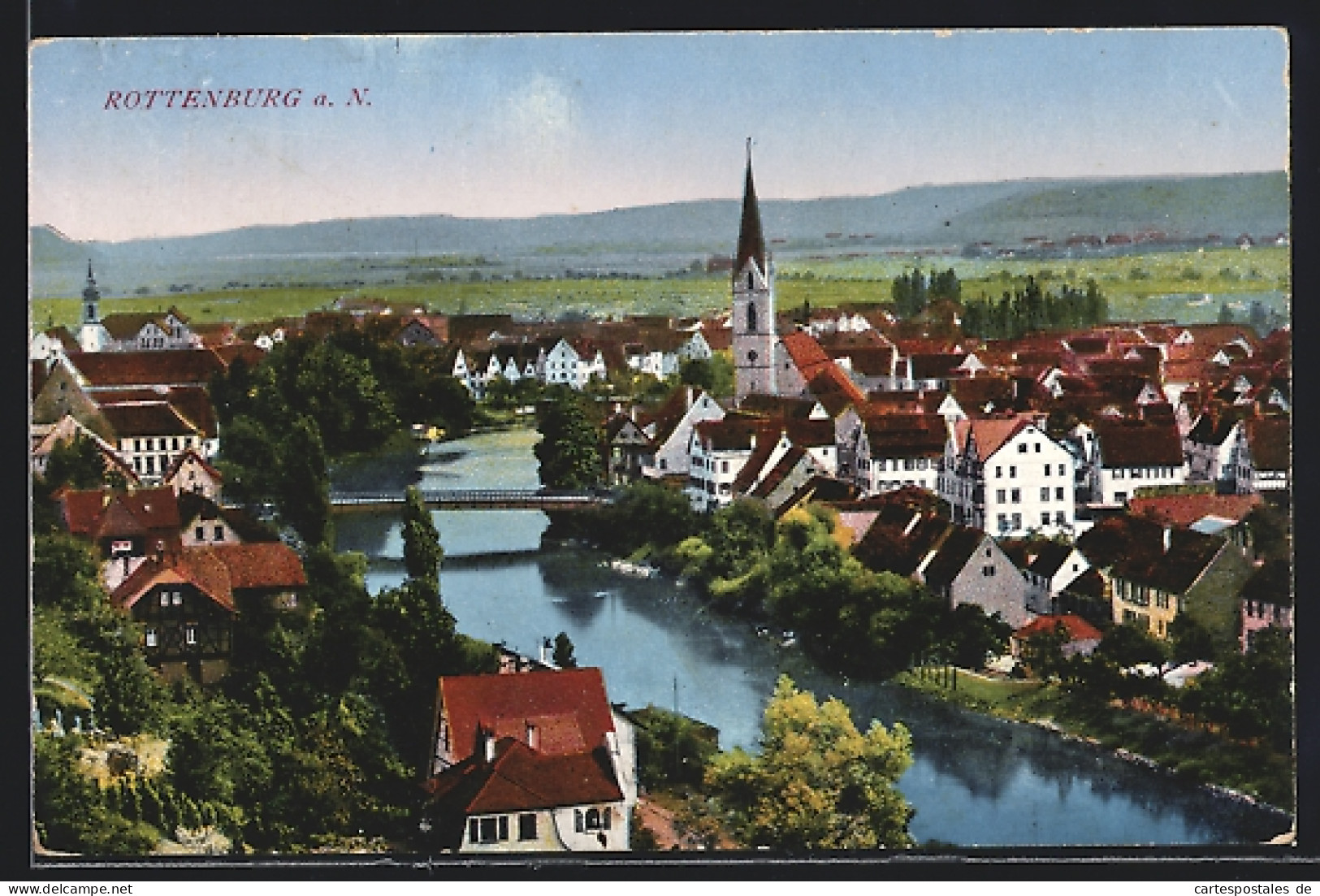 AK Rottenburg A. N., Ortsansicht Mit Fluss  - Rottenburg