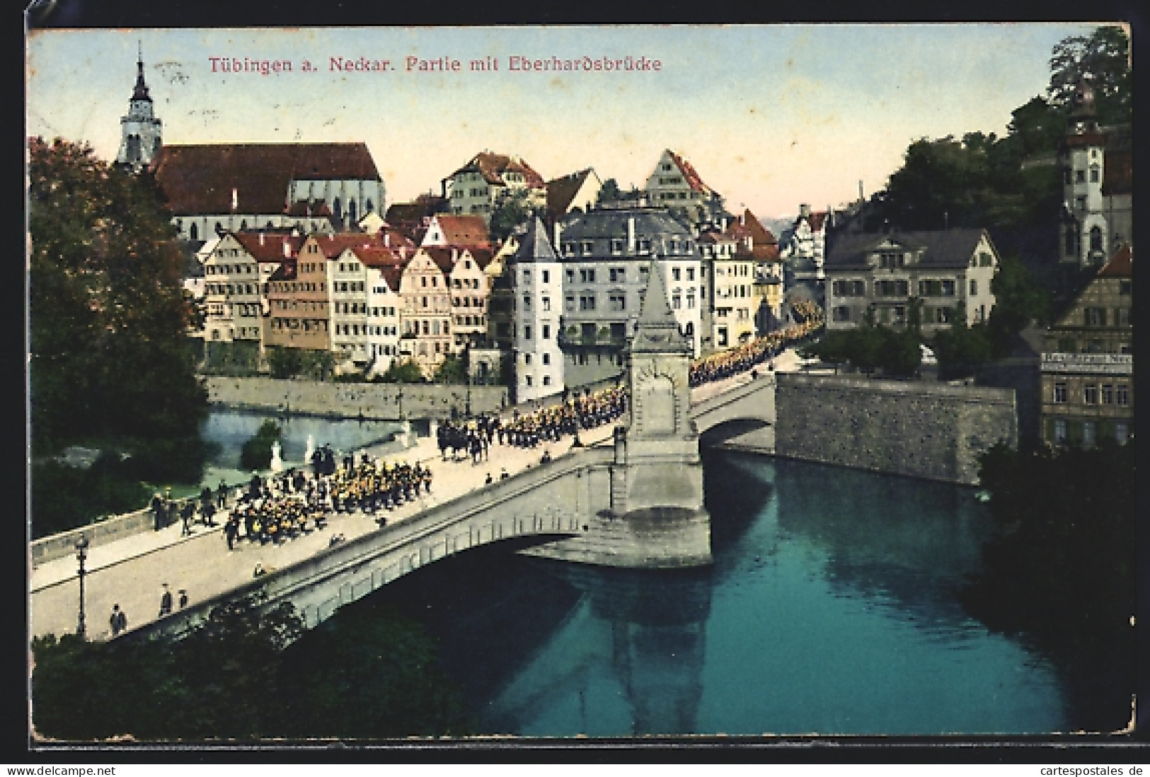 AK Tübingen A. Neckar, Eberhardsbrücke Mit Parade  - Tübingen