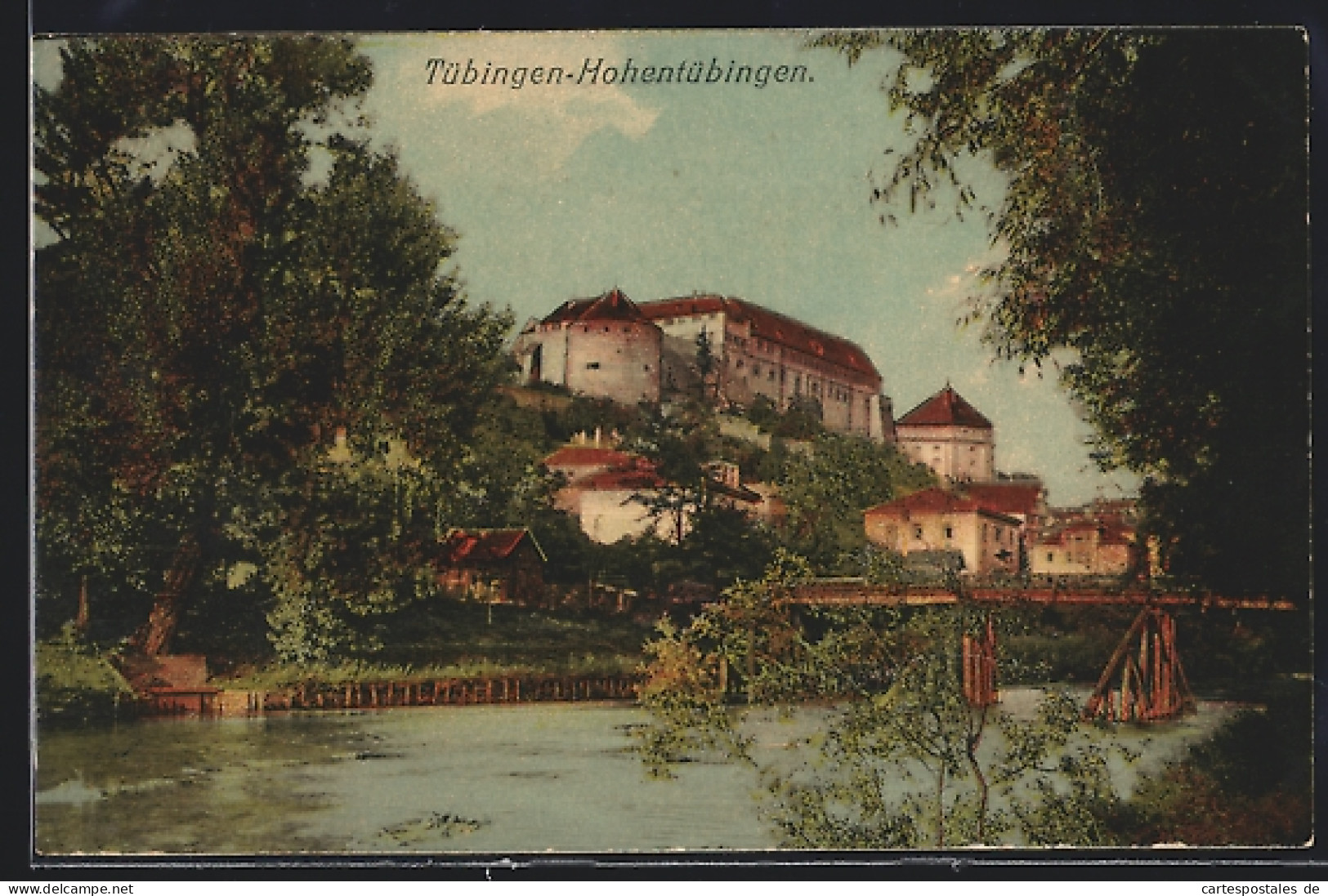 AK Tübingen, Flussufer Und Burg  - Tübingen