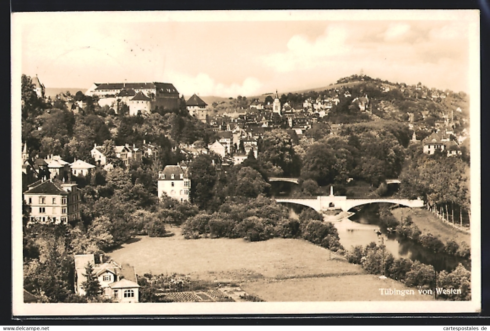 AK Tübingen, Schloss Und Brücke Von Westen  - Tübingen