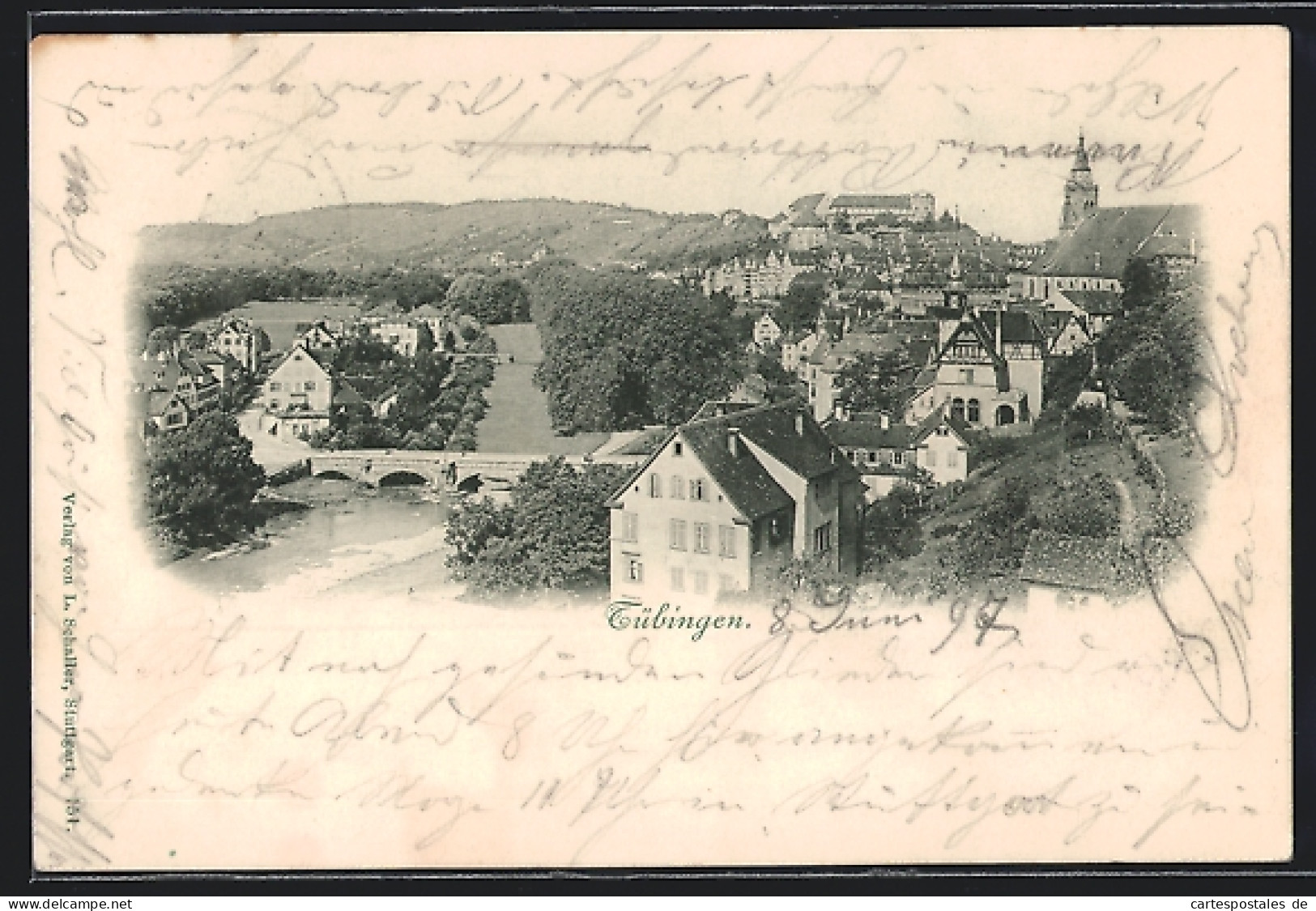 AK Tübingen, Wohnhäuser Und Fluss  - Tuebingen