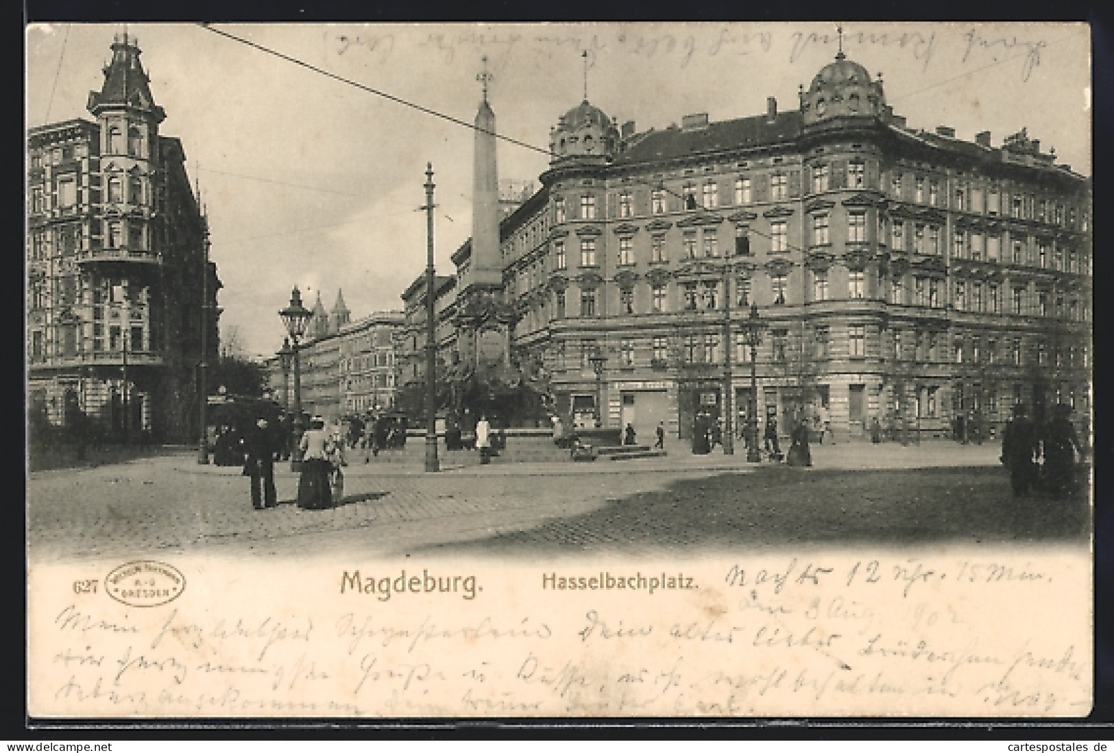 AK Magdeburg, Hasselbachplatz Mit Denkmal  - Maagdenburg