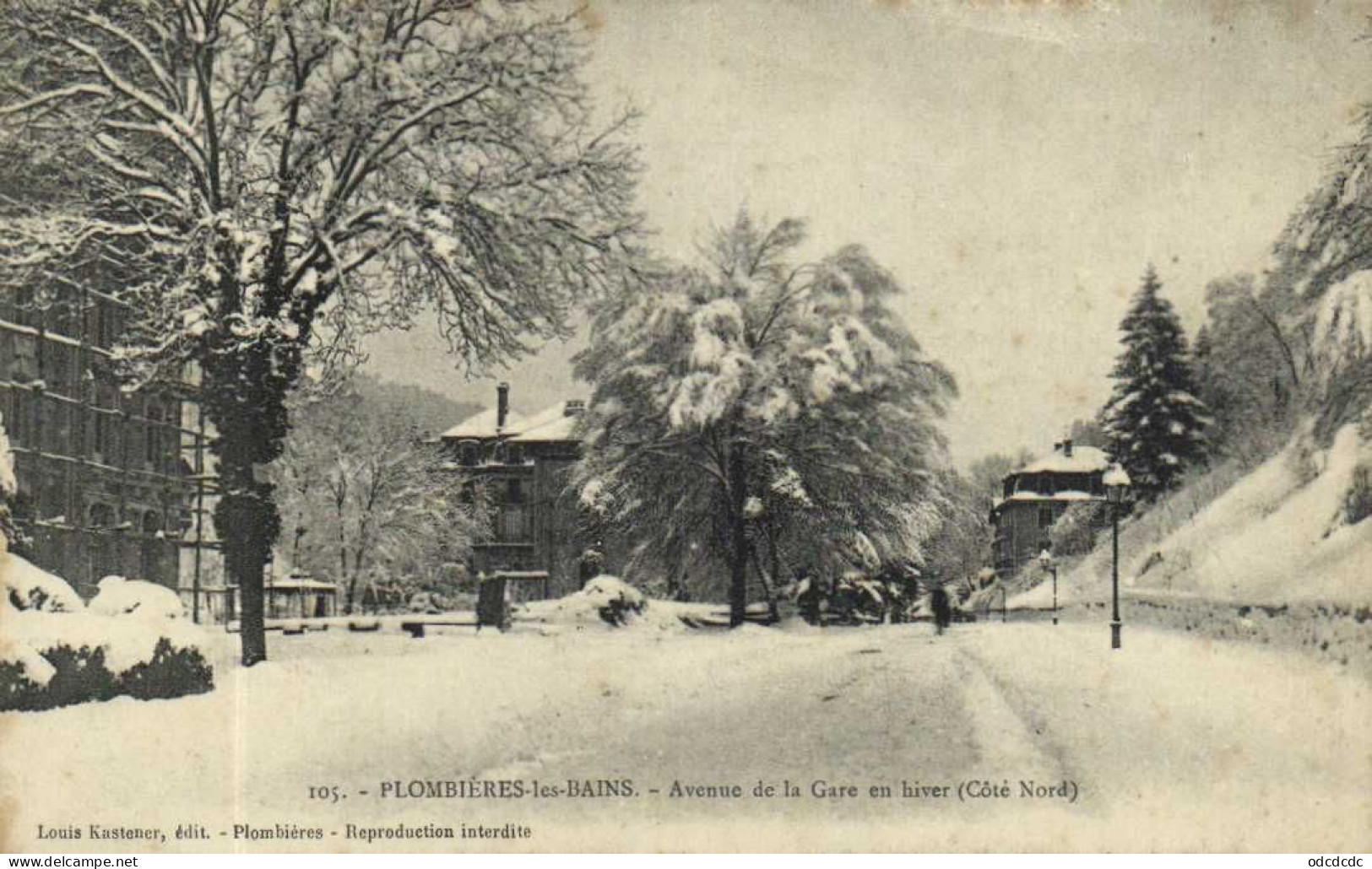 PLOMBIERES Les BAINS  Avenue De La Gare En Hiver (Coté Nord) RV - Sonstige & Ohne Zuordnung