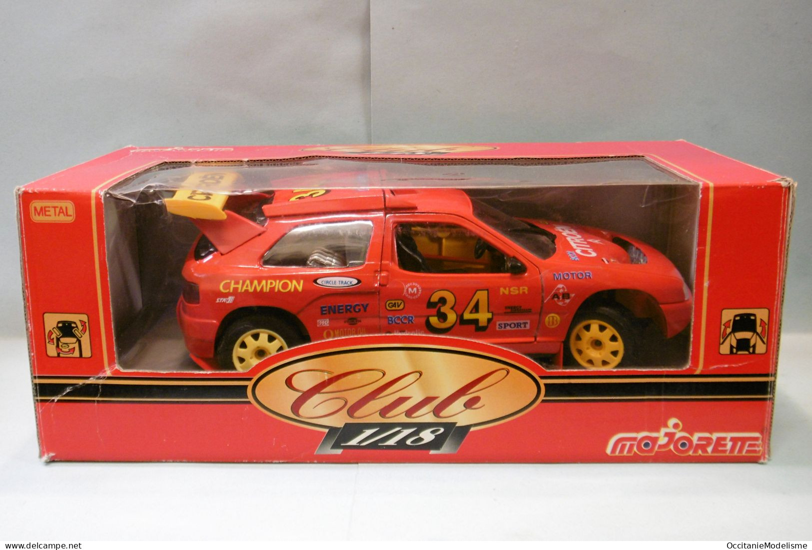 Majorette - CITROEN ZX RALLYE RAID #34 Rouge Réf. 4407 BO 1/18 - Majorette