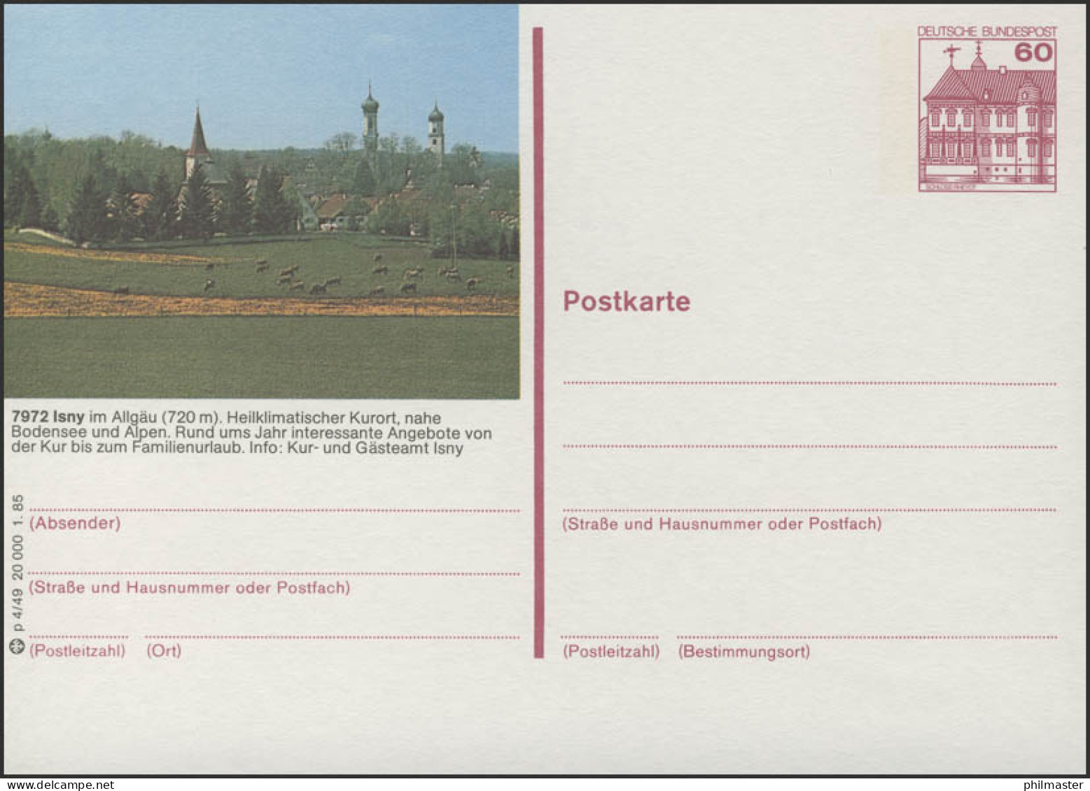 P138-p4/049 7972 Isny - Panorama Mit Kirche ** - Geïllustreerde Postkaarten - Ongebruikt