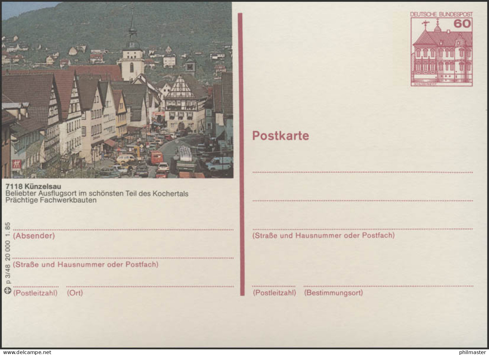 P138-p3/048 7118 Künzelsau - Hauptstraße ** - Geïllustreerde Postkaarten - Ongebruikt
