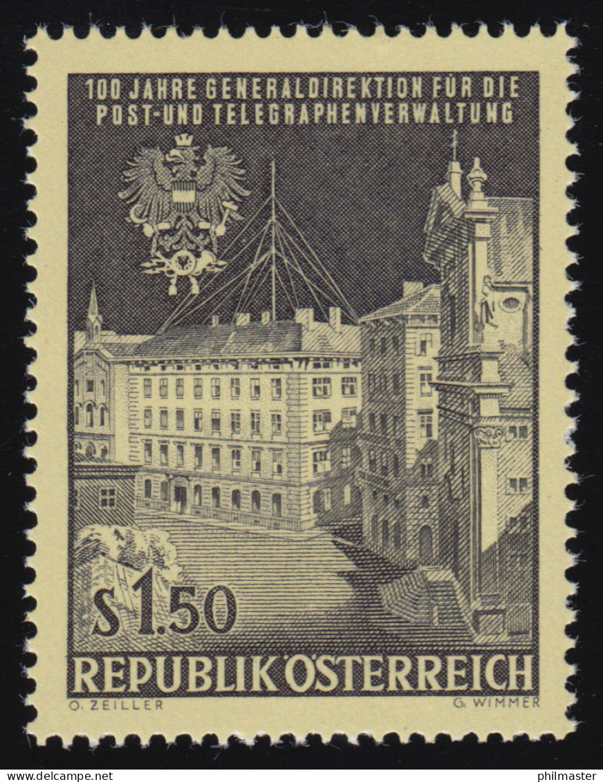 1202 100 J.Generaldir. Post & Telegraphverwaltung, Gebäude, Wappen, 1.50 S,  ** - Neufs