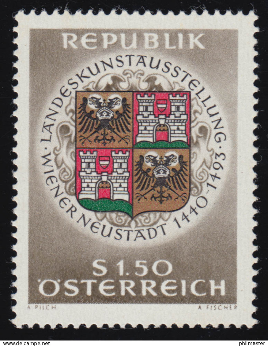 1206 Kunstausstellung Wiener Neustadt, Wappen, 1.50 S,  ** - Unused Stamps