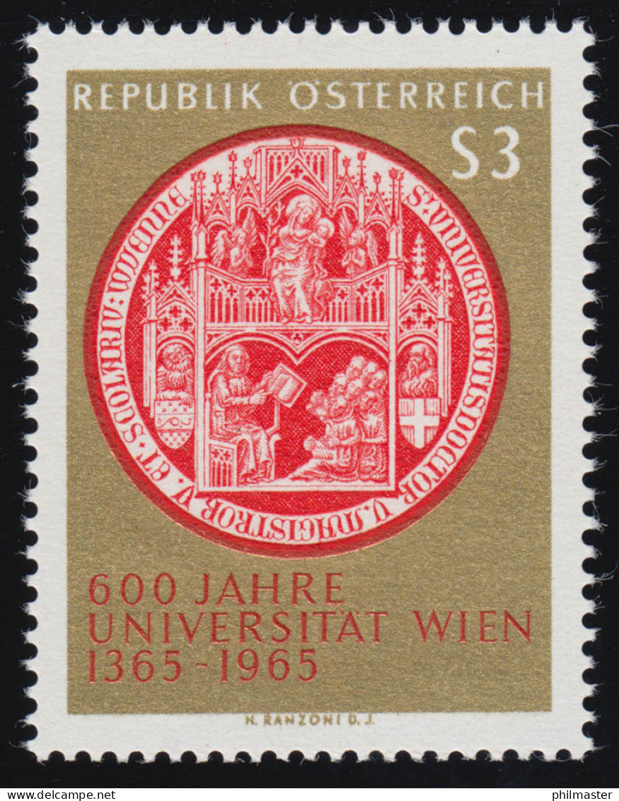 1180 600 J. Uni Wien, Ältestes Großes Siegel D. Universität, 3 S, Postfrisch ** - Unused Stamps
