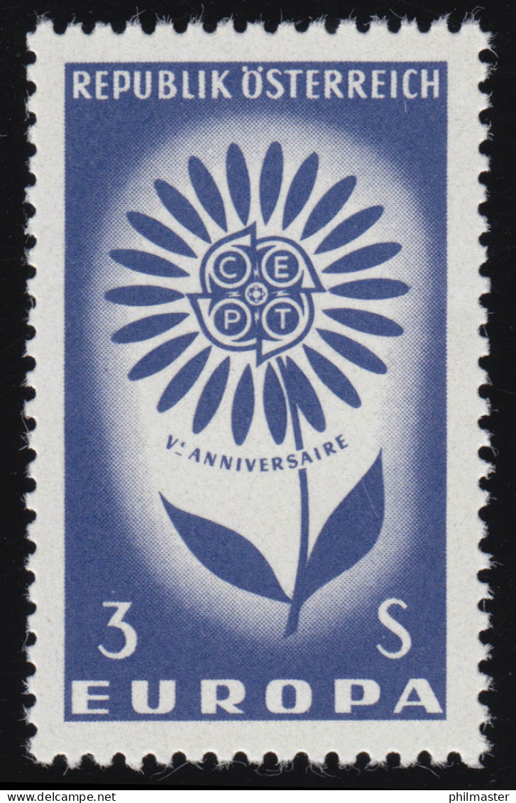 1173 Europa, Stil. Blume 22 Blütenblätter Um CEPT Emblem, 3 S, Postfrisch ** - Ungebraucht