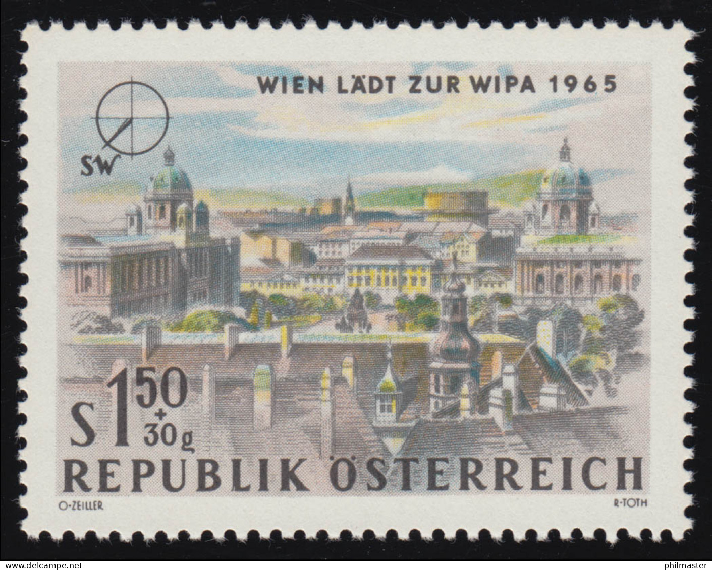 1171 WIPA 1965 Wien, Blick N. SW: Museum Am Ring, 1.50 S + 30 G, Postfrisch ** - Unused Stamps