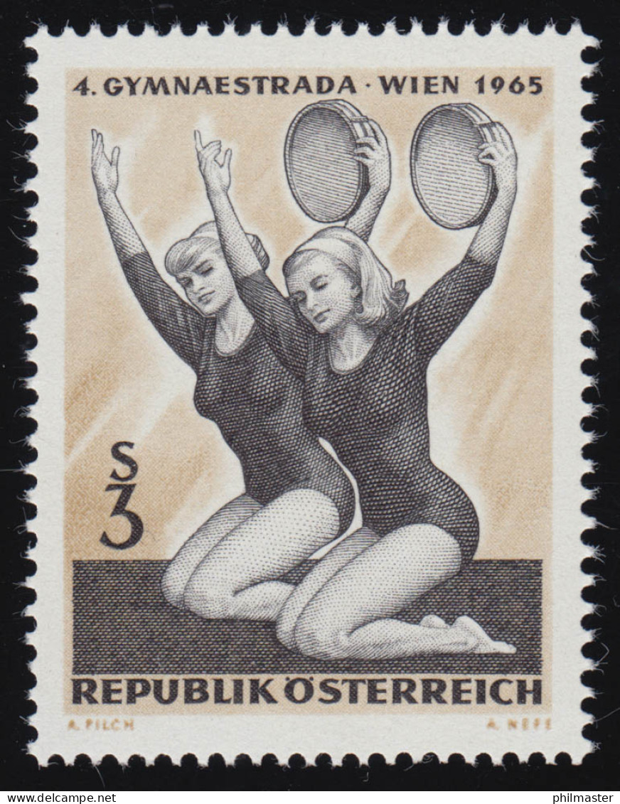 1191 Gymnaestrada, Wien, Turnerinnen Mit Tamburin, 3 S, Postfrisch ** - Unused Stamps