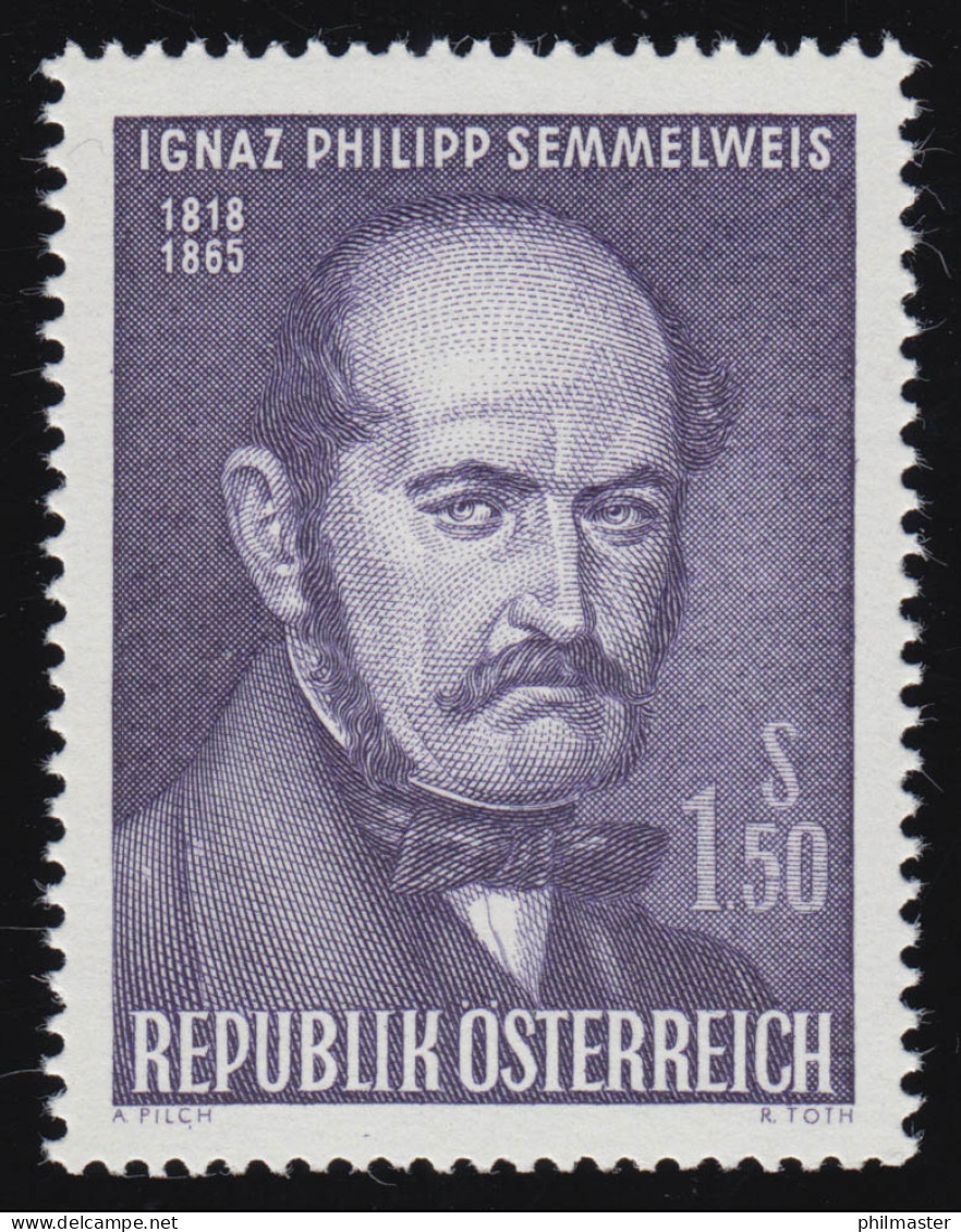 1192 100. Todestag, Ignaz Semmelweiss ( 1818-1865),  1.50 S, Postfrisch ** - Neufs
