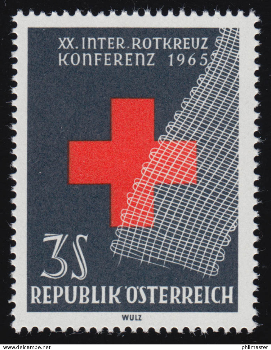 1195 Int. Rotkreuzkonferenz, Wien, Gazestreifen Vor Rotem Kreuz, 3 S ** - Ongebruikt