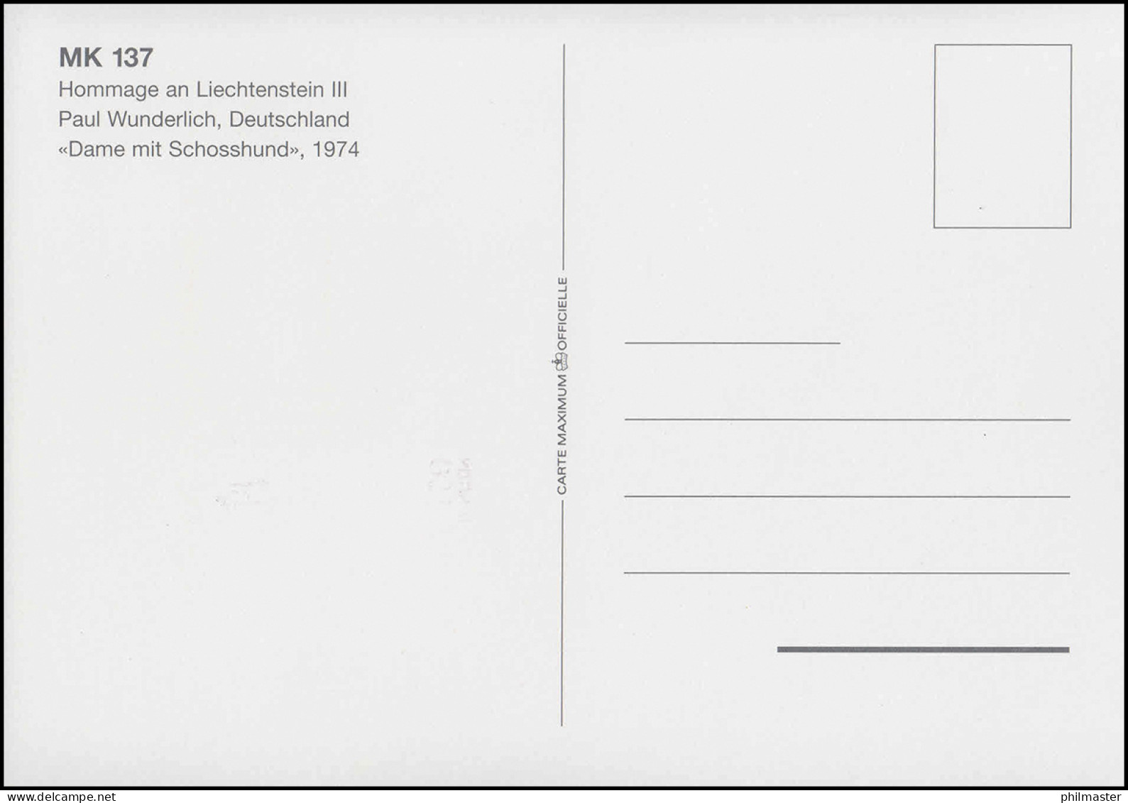 Liechtenstein 1123 Wunderlich - Dame Mit Schoßhund - MK 137 ESSt VADUZ 1995 - Covers & Documents