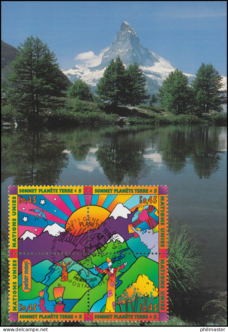 MK 51 Von UNO Genf 309-312 Ökosystem Gebirge 1997, Amtliche Maximumkarte - Otros & Sin Clasificación