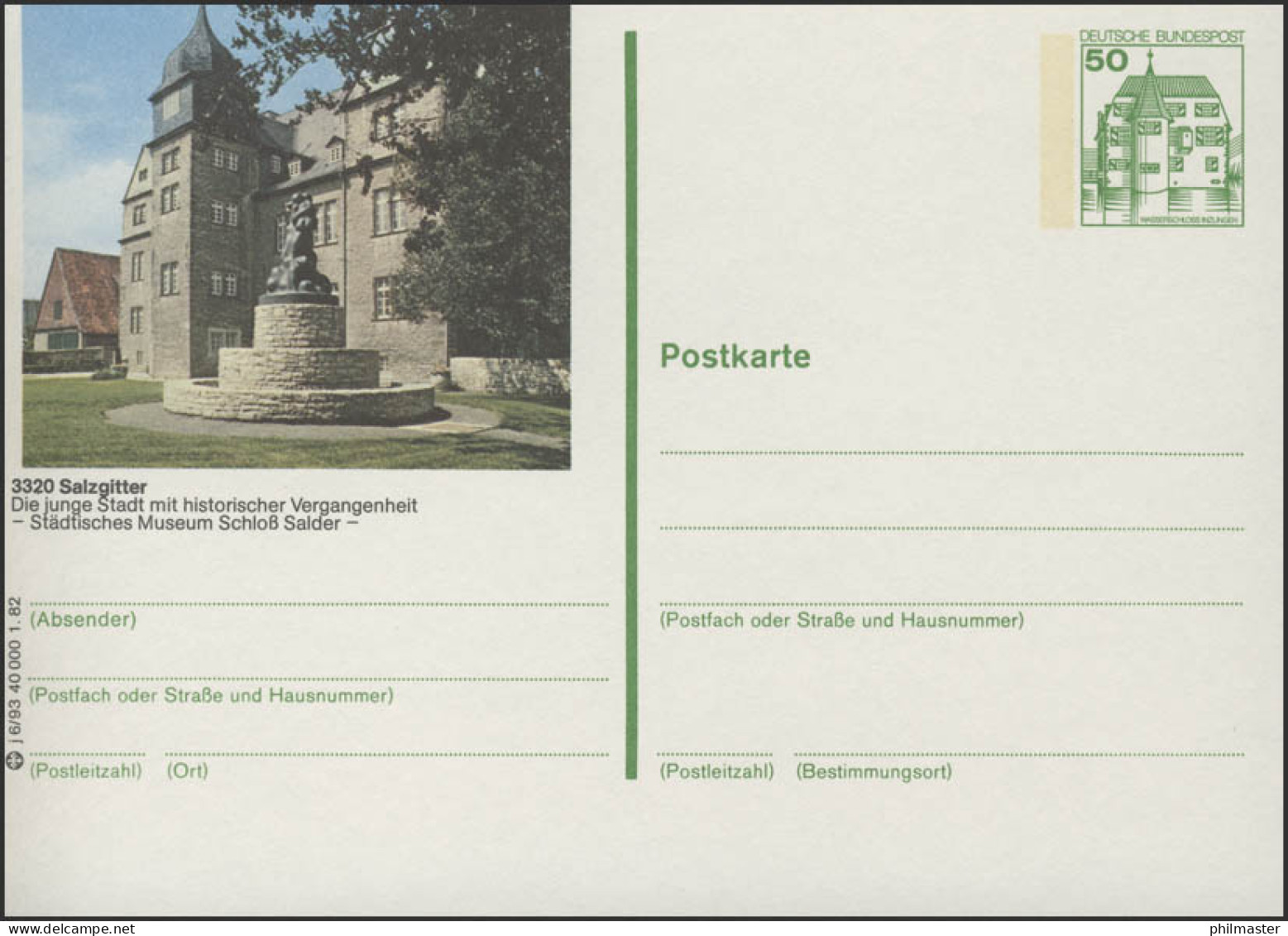 P134-j6/093 3320 Salzgitter - Museum Schloß Salder ** - Geïllustreerde Postkaarten - Ongebruikt