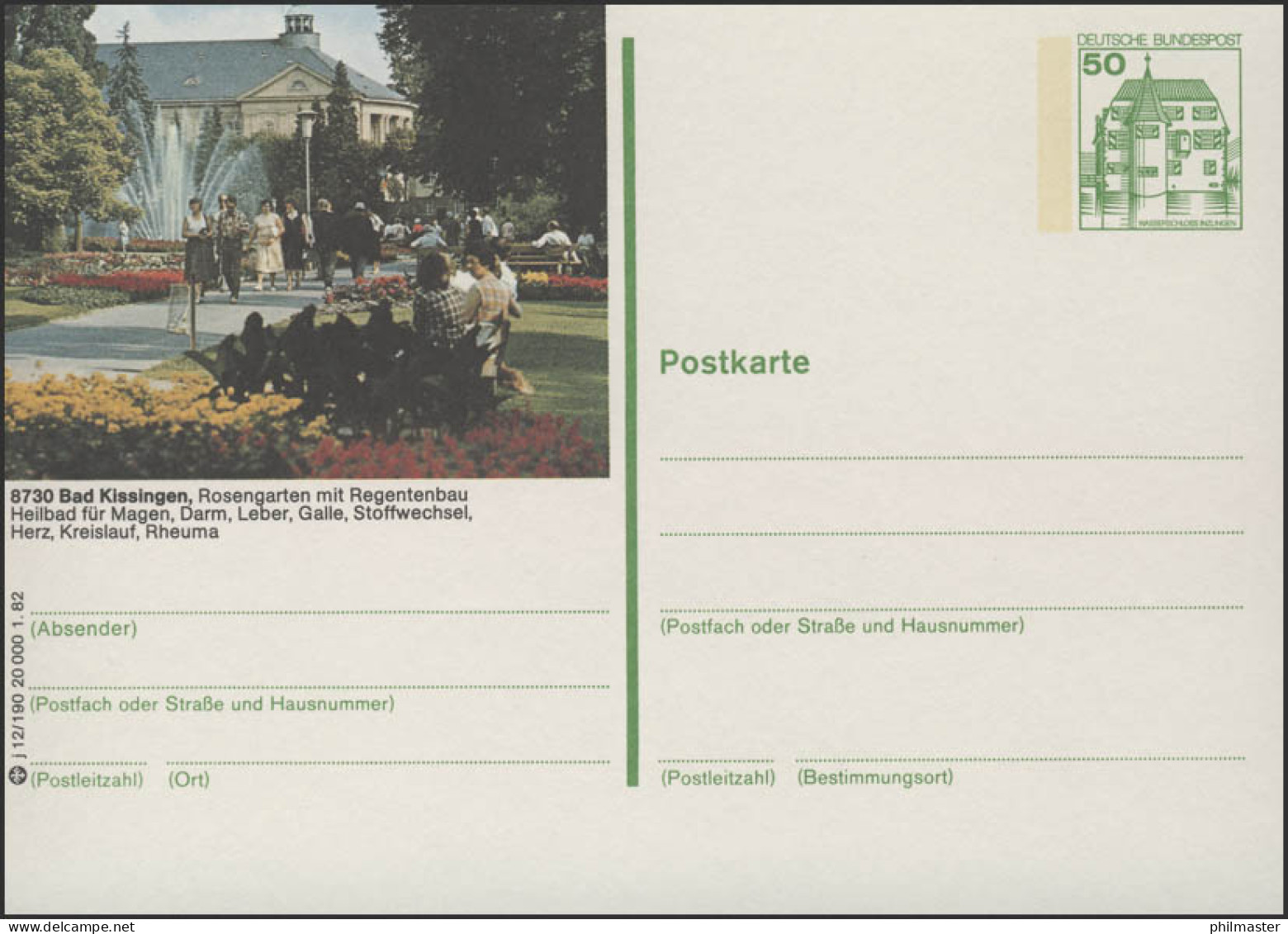 P134-j12/190 8730 Bad Kissingen - Rosengarten ** - Illustrated Postcards - Mint