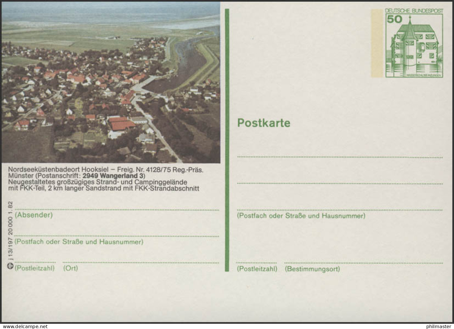 P134-j13/197 2949 Wangerland/Hooksiel - Ortsansicht ** - Bildpostkarten - Ungebraucht
