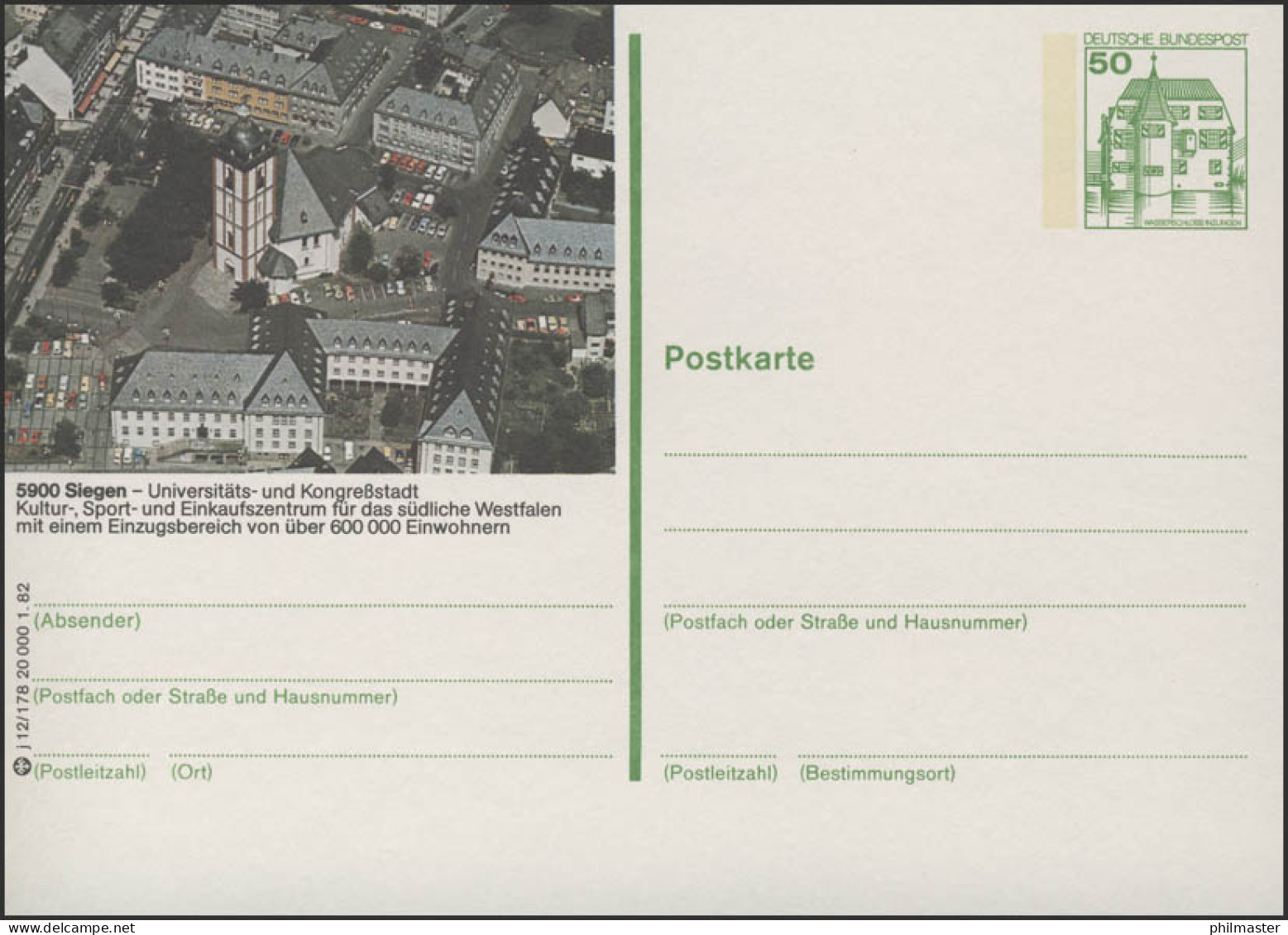 P134-j12/178 5900 Siegen - Oberes Schloß ** - Illustrated Postcards - Mint