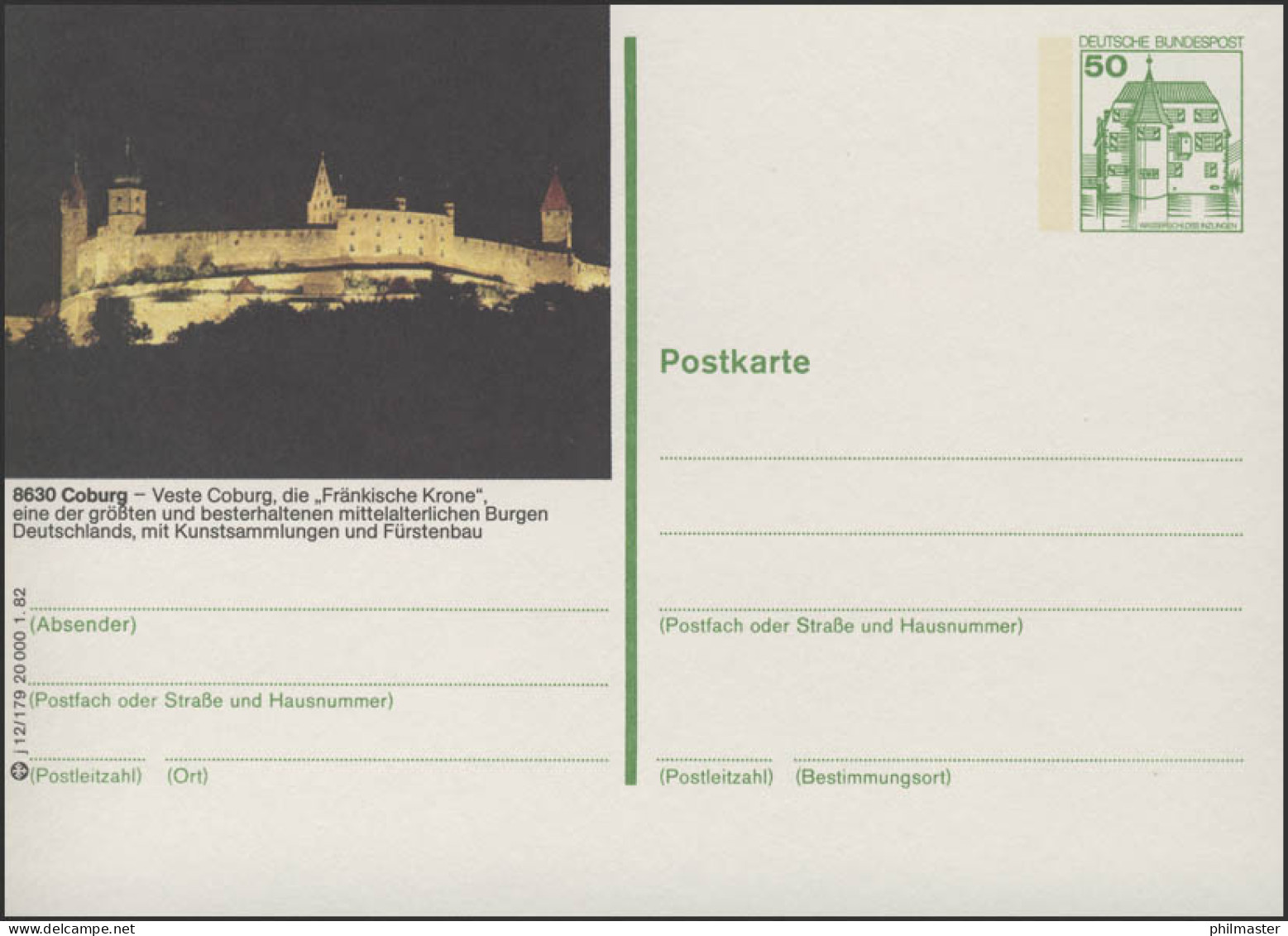 P134-j12/179 8630 Coburg - Veste Coburg Bei Nacht ** - Illustrated Postcards - Mint