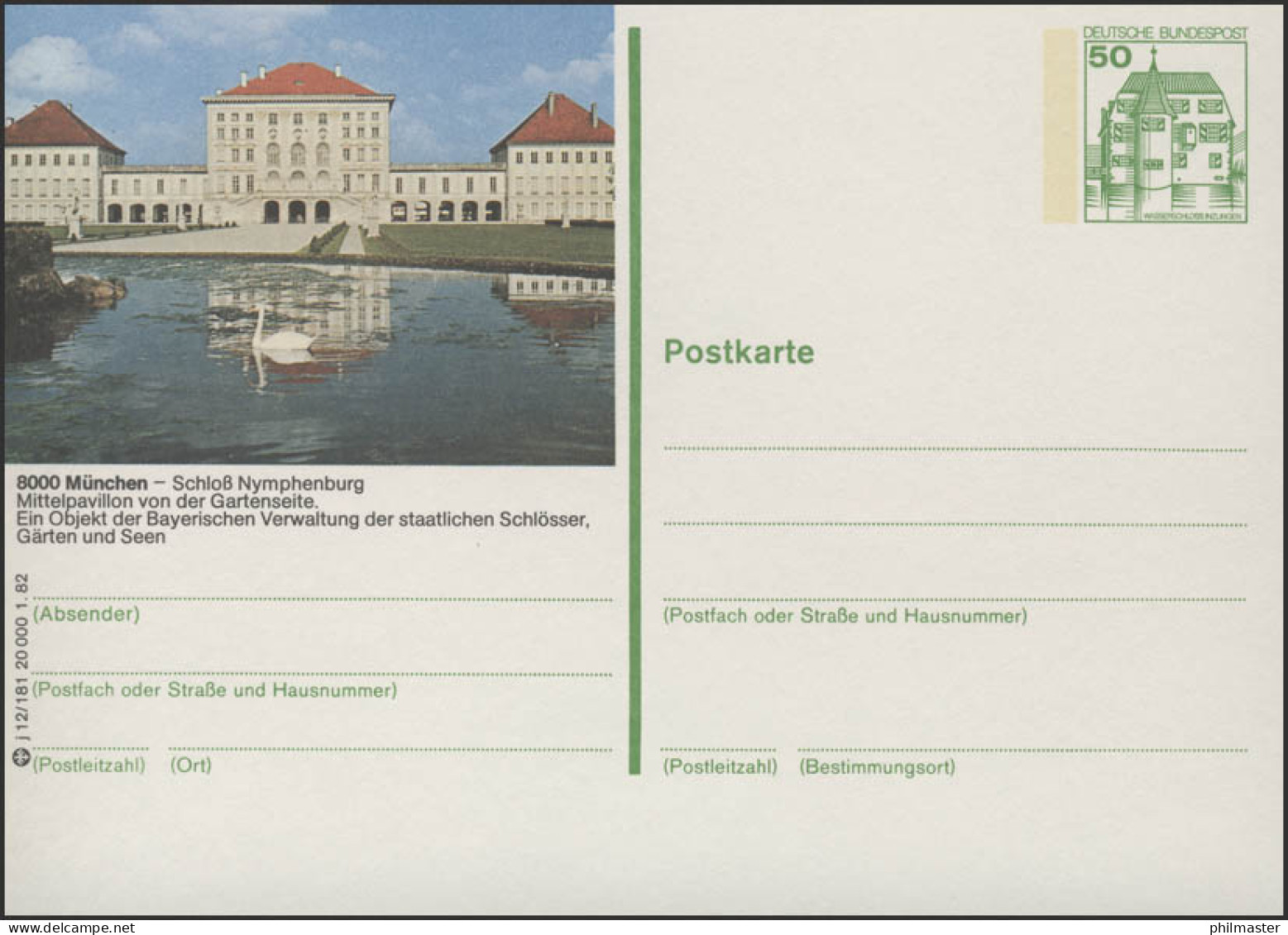 P134-j12/181 8000 München - Schloß Nymphenburg ** - Postales Ilustrados - Nuevos