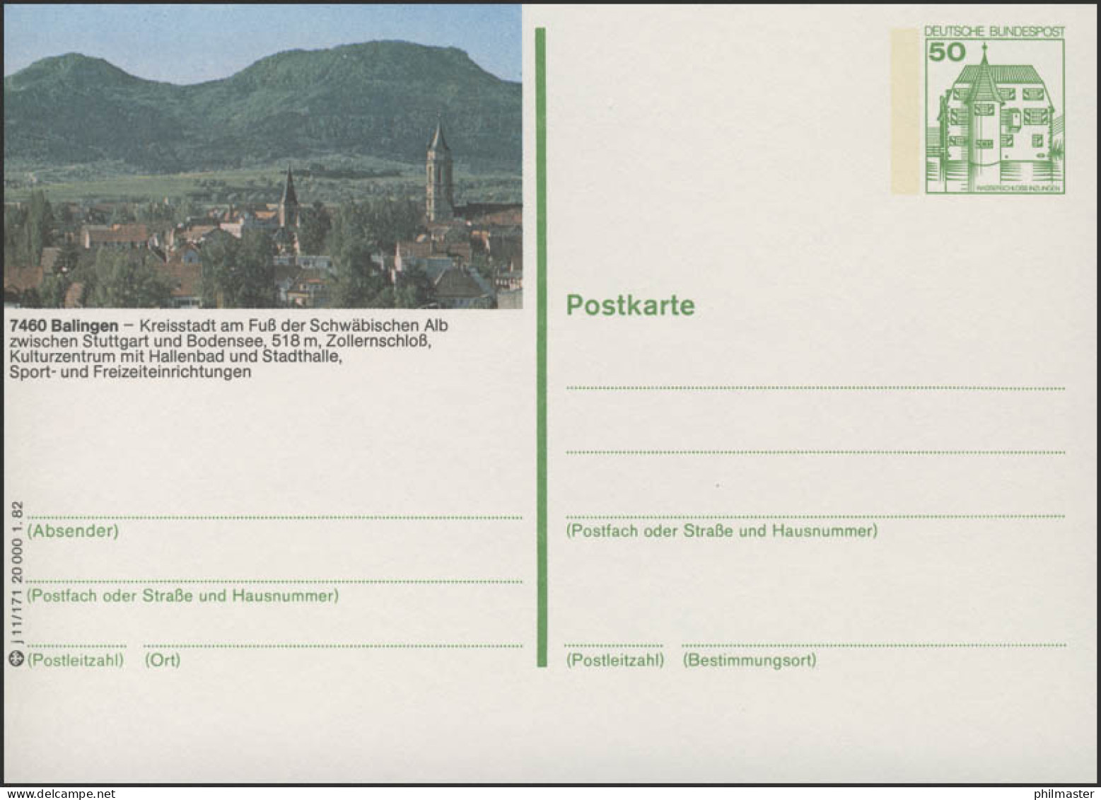 P134-j11/171 7460 Balingen - Stadtansicht ** - Postales Ilustrados - Nuevos