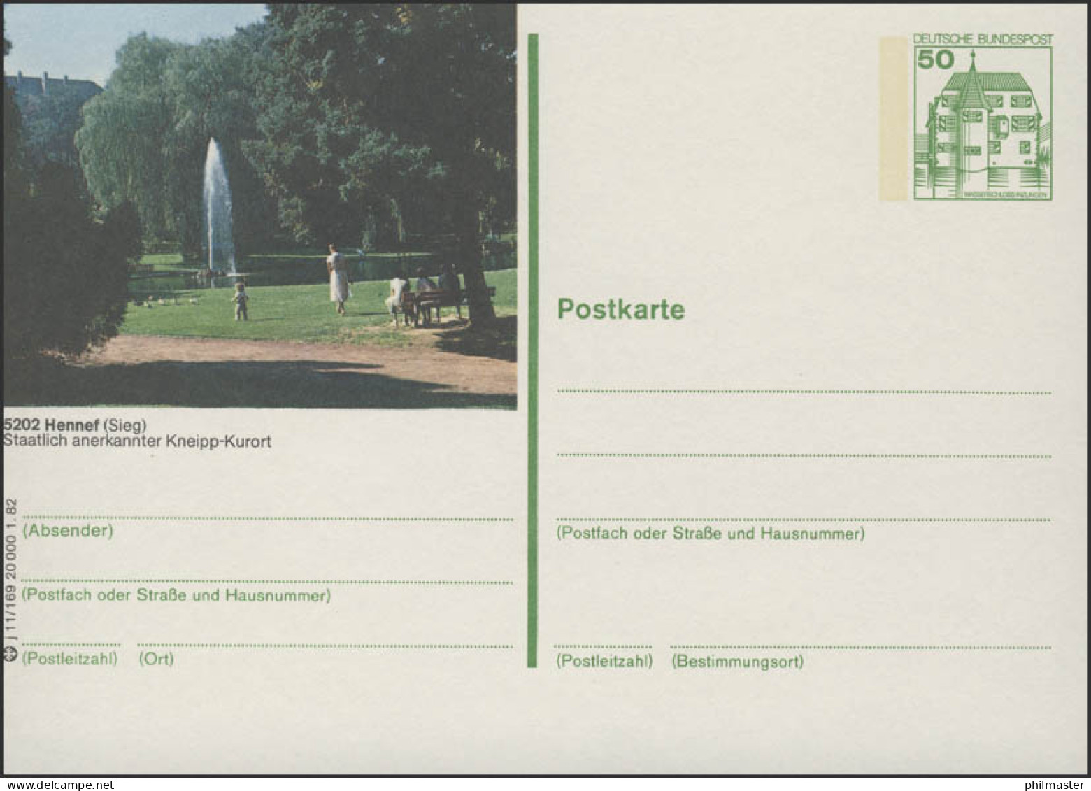 P134-j11/169 5202 Hennef - Kurpark Hennef ** - Illustrated Postcards - Mint