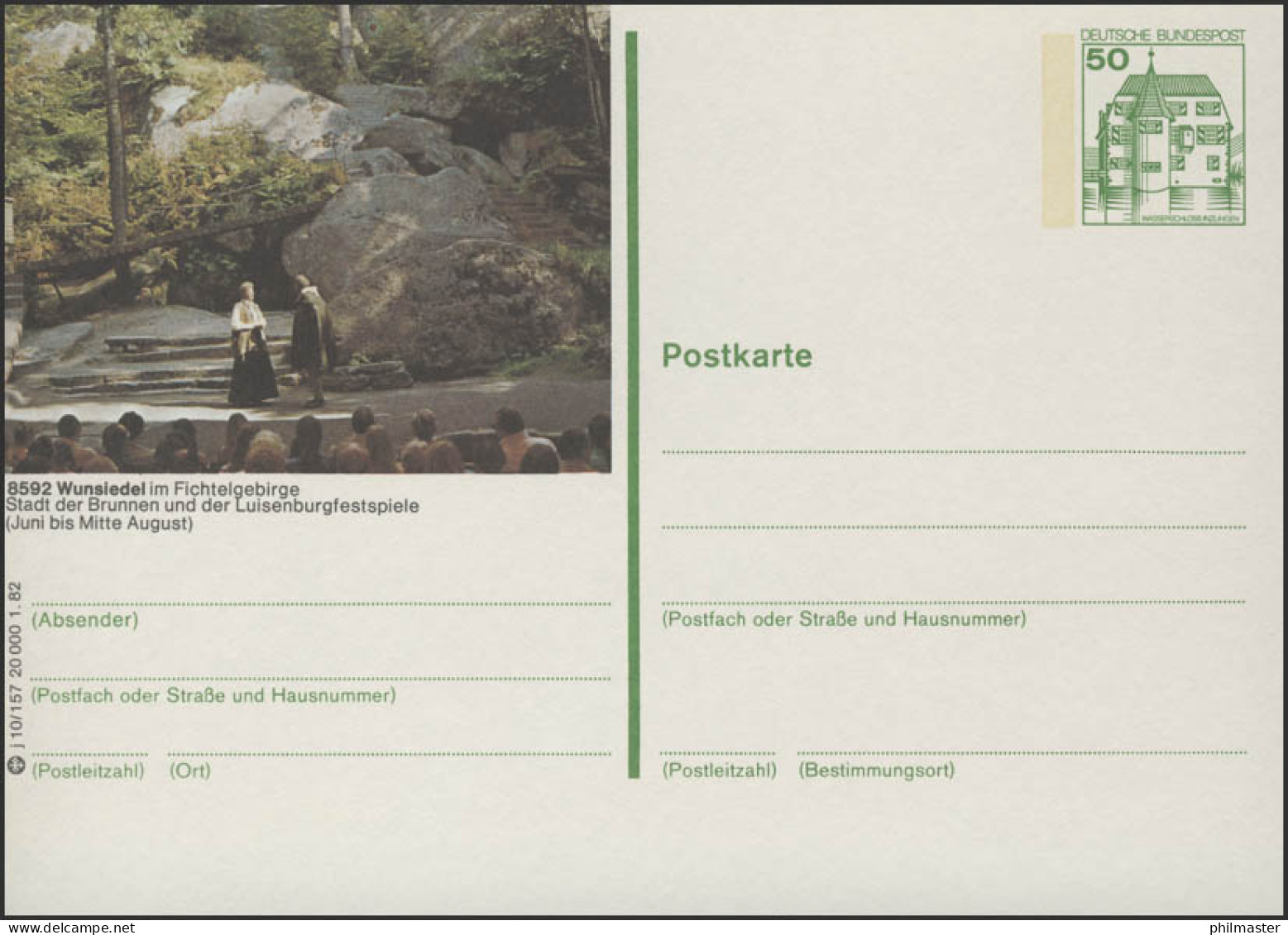 P134-j10/157 8592 Wunsiedel - Luisenburgfestspiele ** - Geïllustreerde Postkaarten - Ongebruikt
