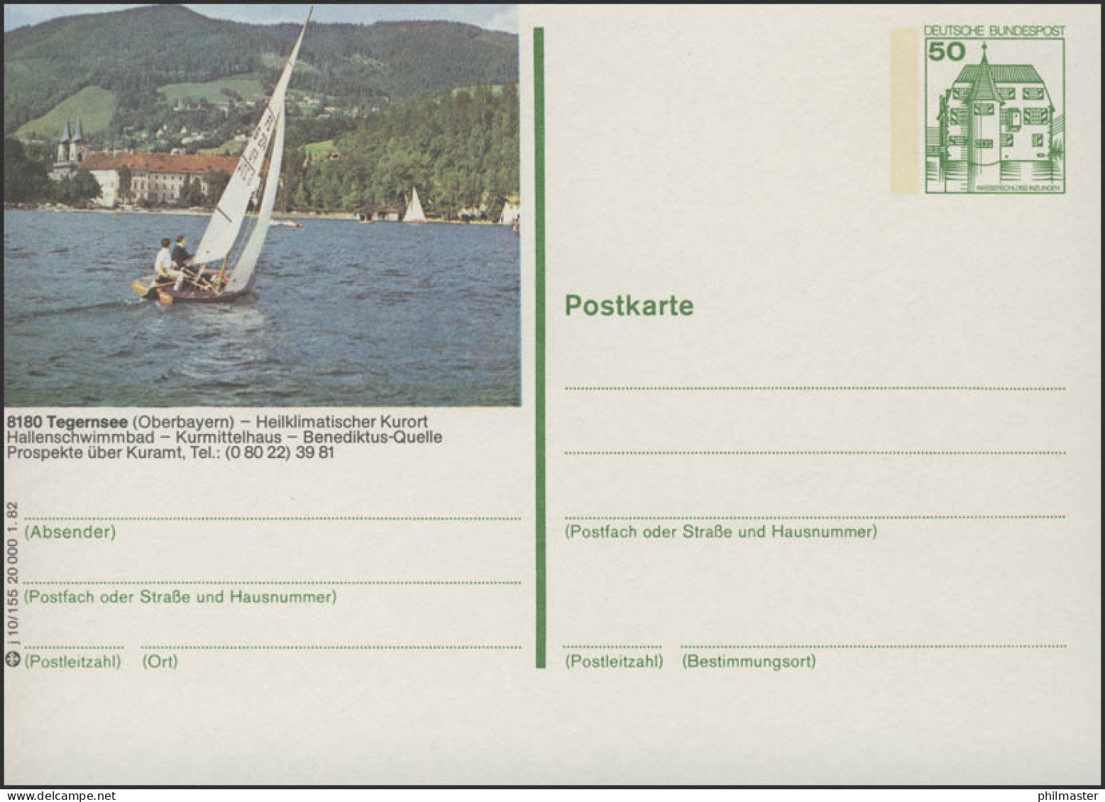 P134-j10/155 8180 Tegernsee - Panorama Mit Schloß ** - Illustrated Postcards - Mint