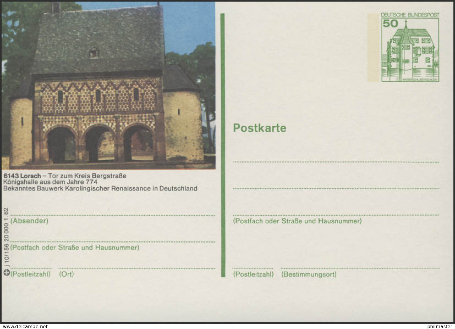 P134-j10/156 6143 Lorsch - Königshalle ** - Illustrated Postcards - Mint
