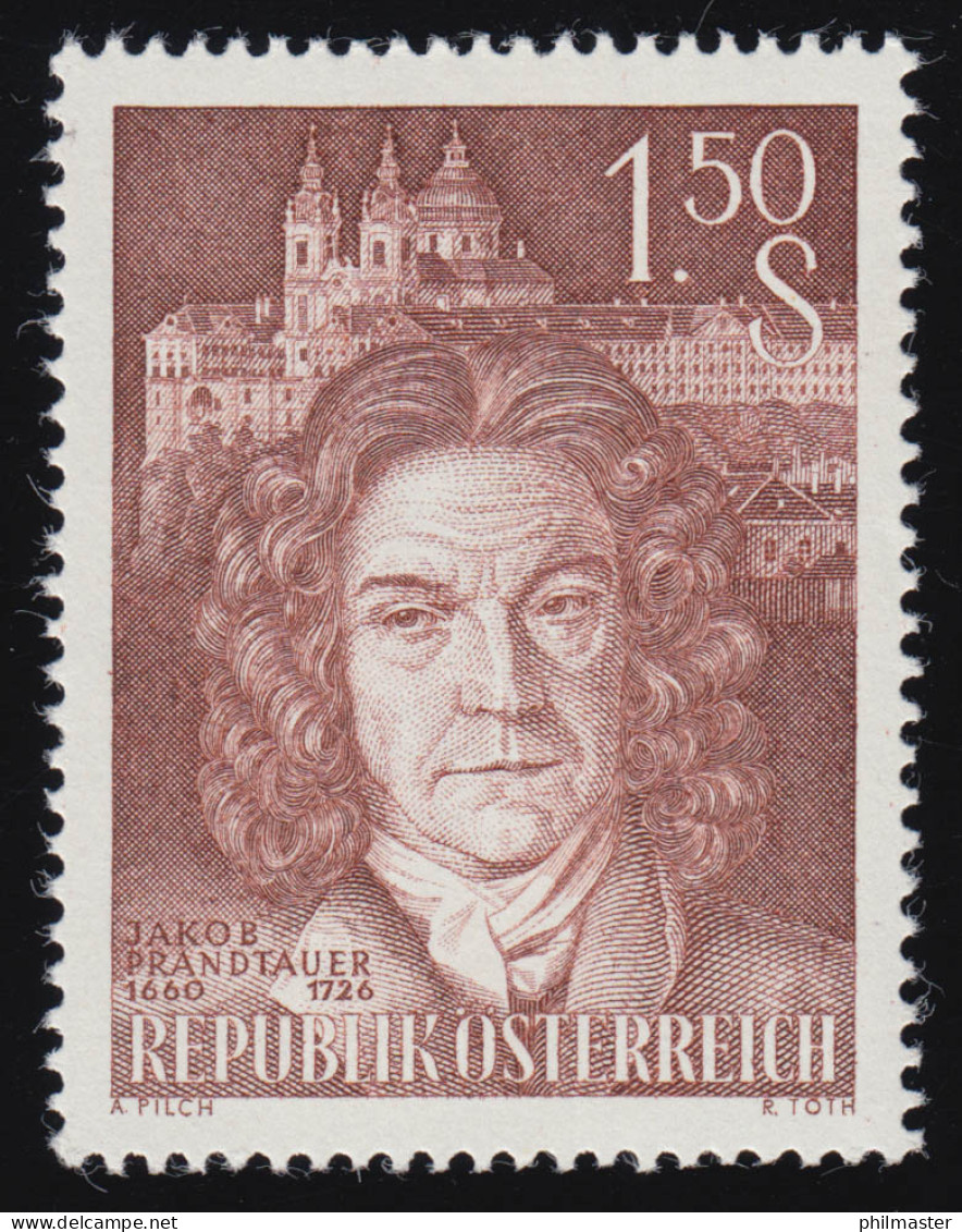 1079 300. Geburtstag, Jakob Prandtauer (1660-1726), 1.50 S, Postfrisch ** - Ongebruikt