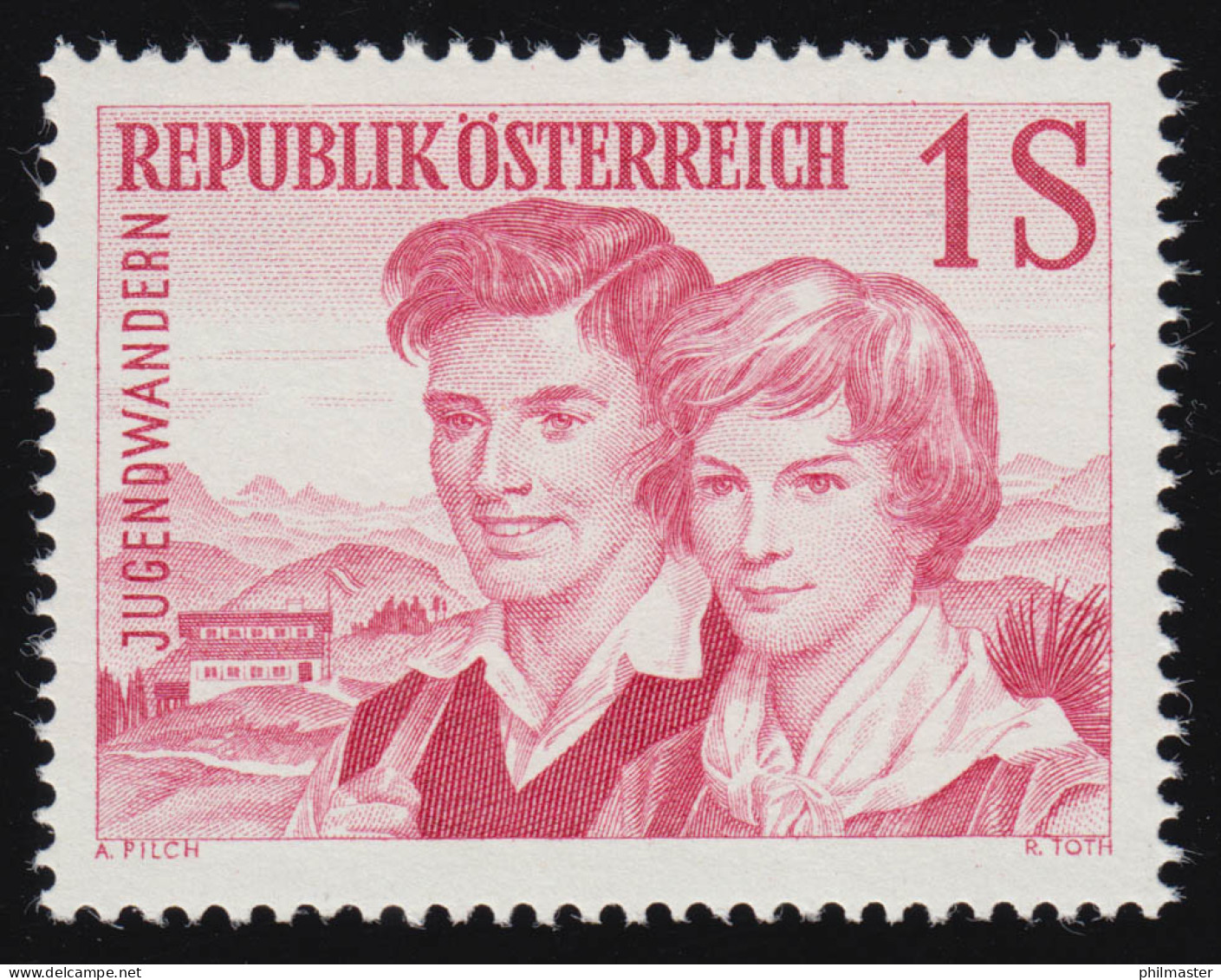 1076 Jugendwandern, Jugendl. Paar Vor Jugendherberge, 1 S, Postfrisch ** - Unused Stamps