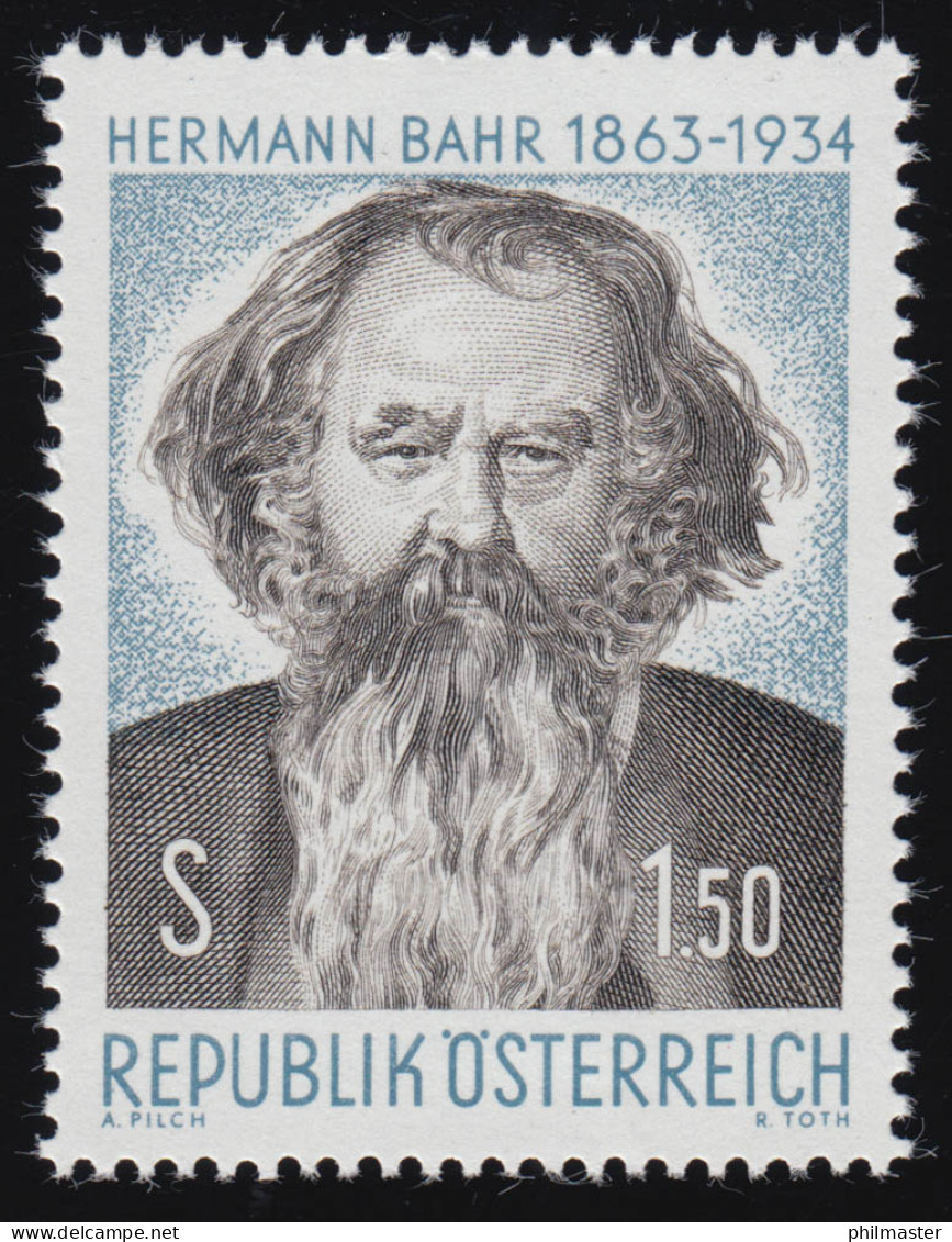 1130 100. Geburtstag, Herrmann Bahr (1863-1934) Dichter, 1.50 S, Postfrisch, ** - Nuovi