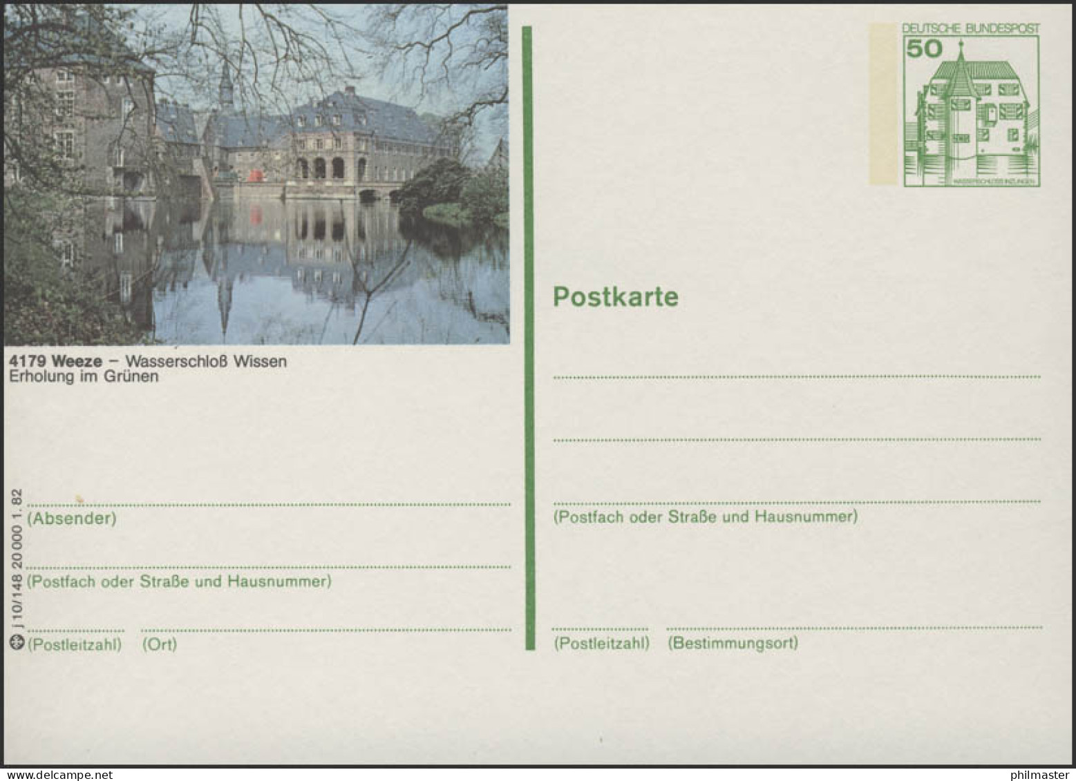 P134-j10/148 4179 Weeze - Wasserschloß Wissen ** - Illustrated Postcards - Mint